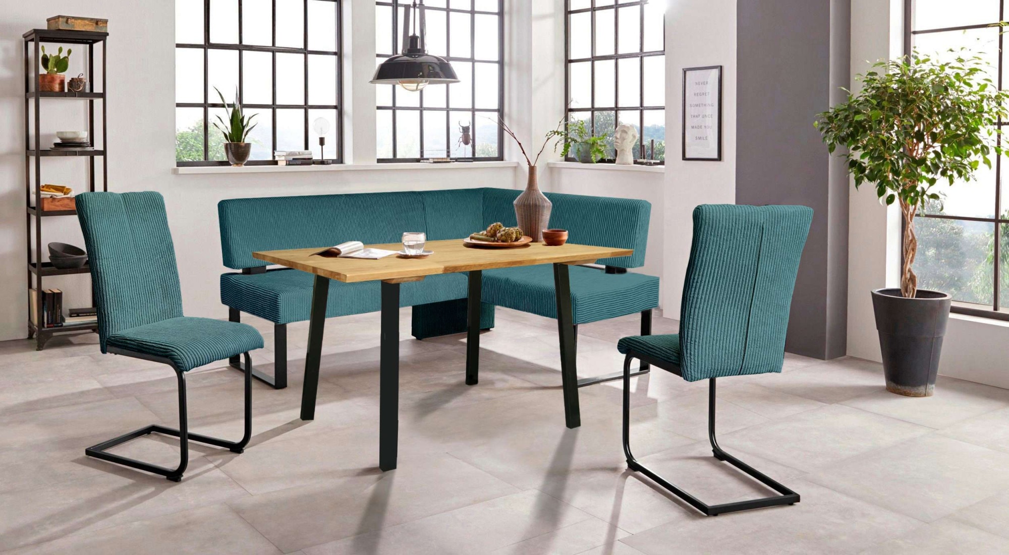 Home affaire Eckbankgruppe "Oliver" Set, 4-tlg, 4 Stk. tlg. Eckbank mit Wel günstig online kaufen