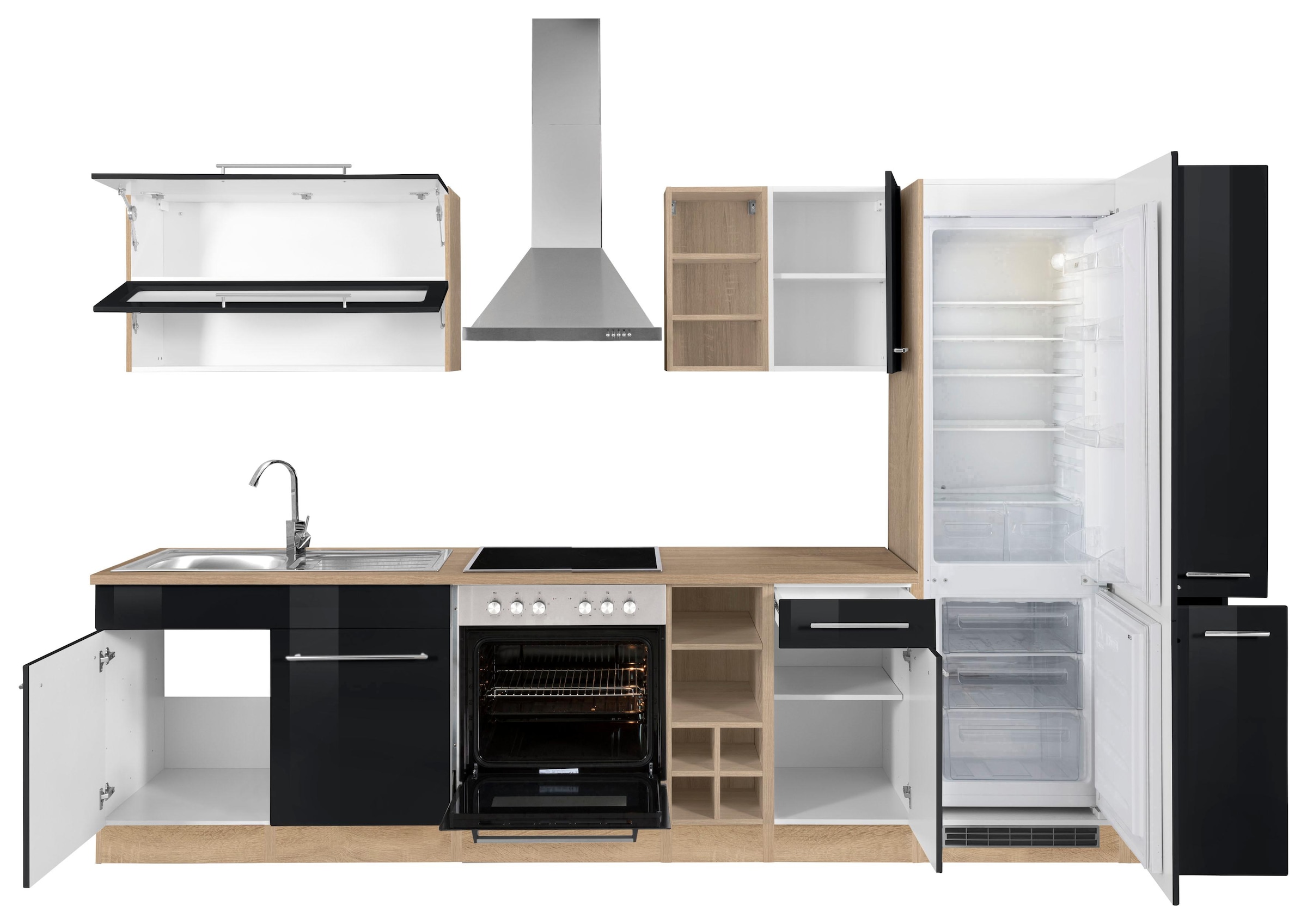 KOCHSTATION Küchenzeile »KS-Eton«, mit E-Geräten, Breite 330 cm