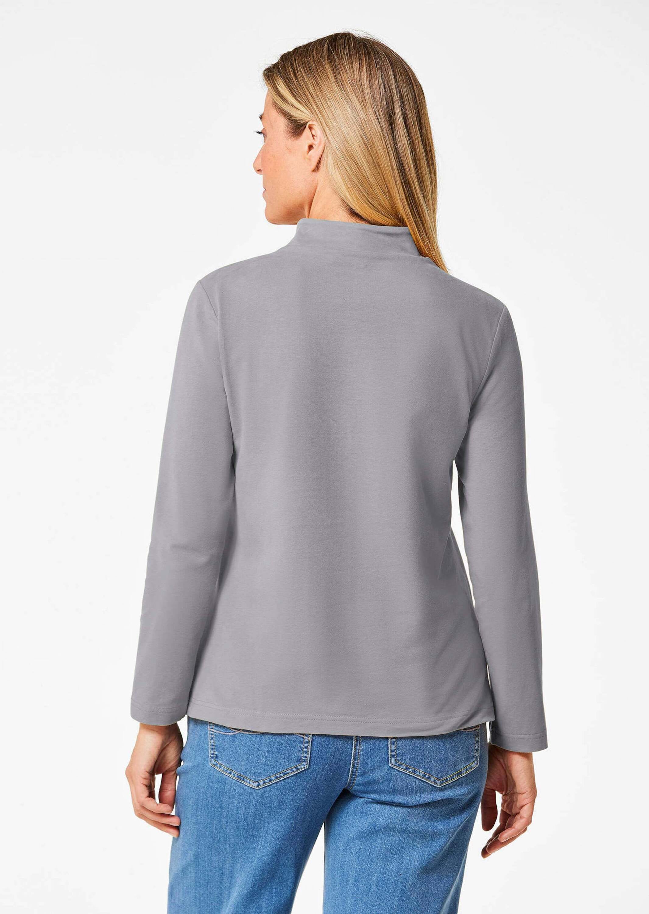 GOLDNER Longpullover »Kurzgröße Stehkragenshirt mit Langarm«