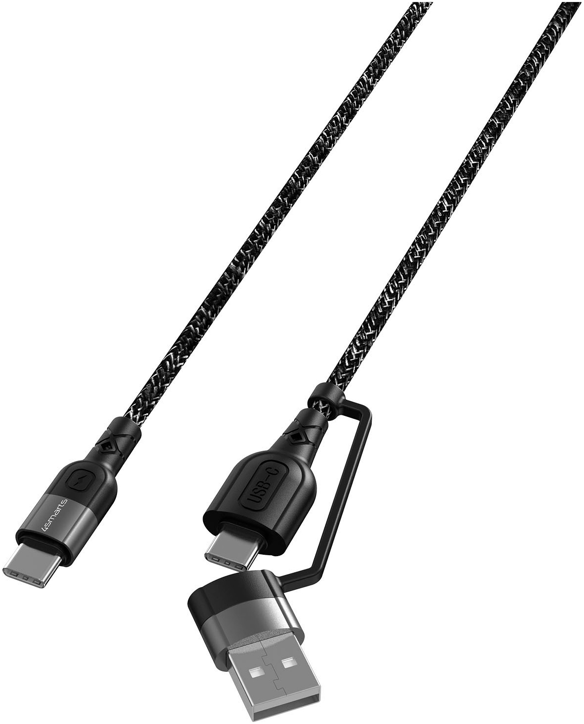 4smarts USB-Kabel »ComboCord USB-C & -A/USB-C Textilummantelung«, USB Typ A-USB Typ C, 150,00 cm