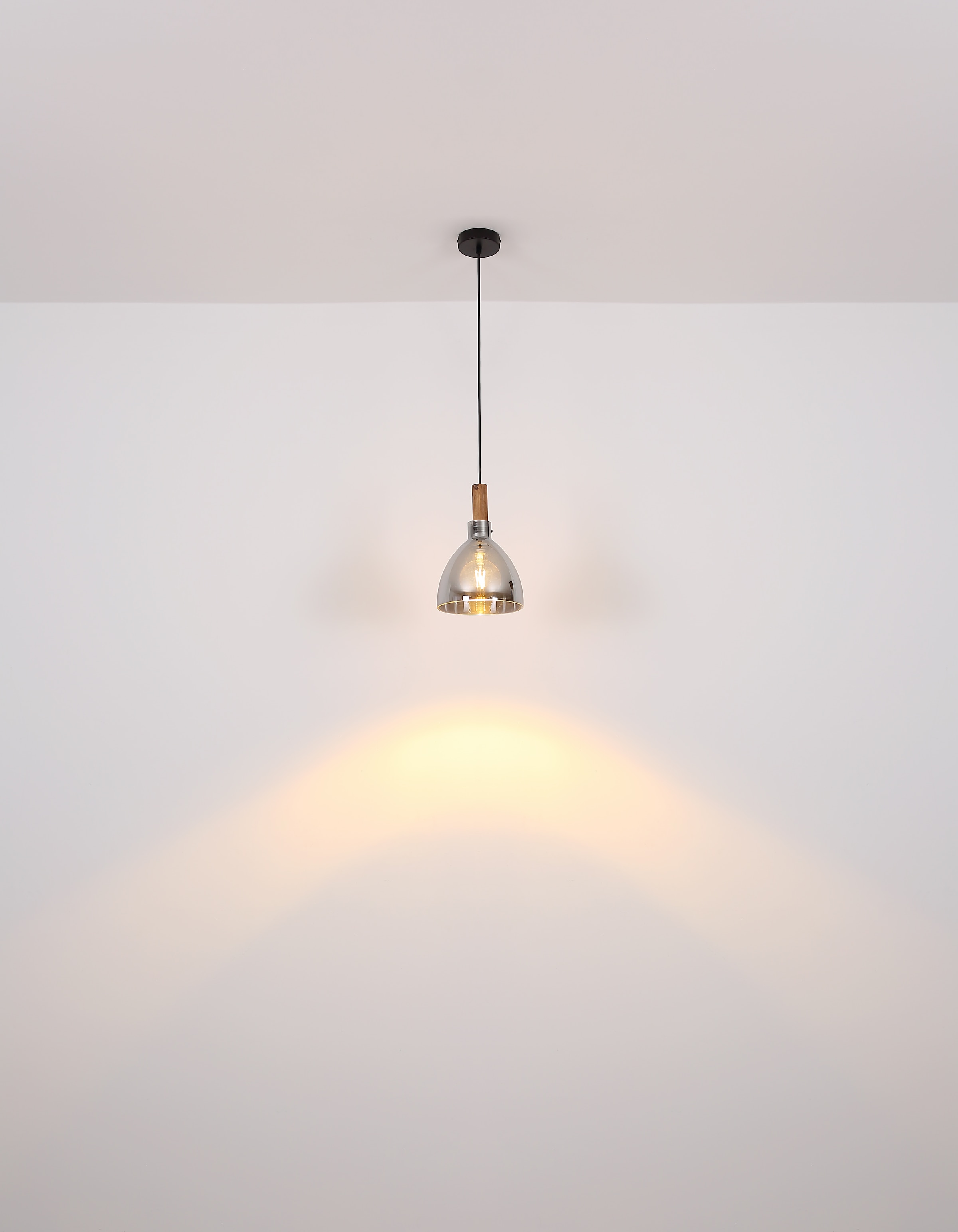 GLOBO LIGHTING Hängeleuchte »MATTEA«, Leuchtmittel E27 | ohne Leuchtmittel, Hänelampe/Pendelleuchte/Glas rauchfarben/Wohnzimmer/Esszimmer