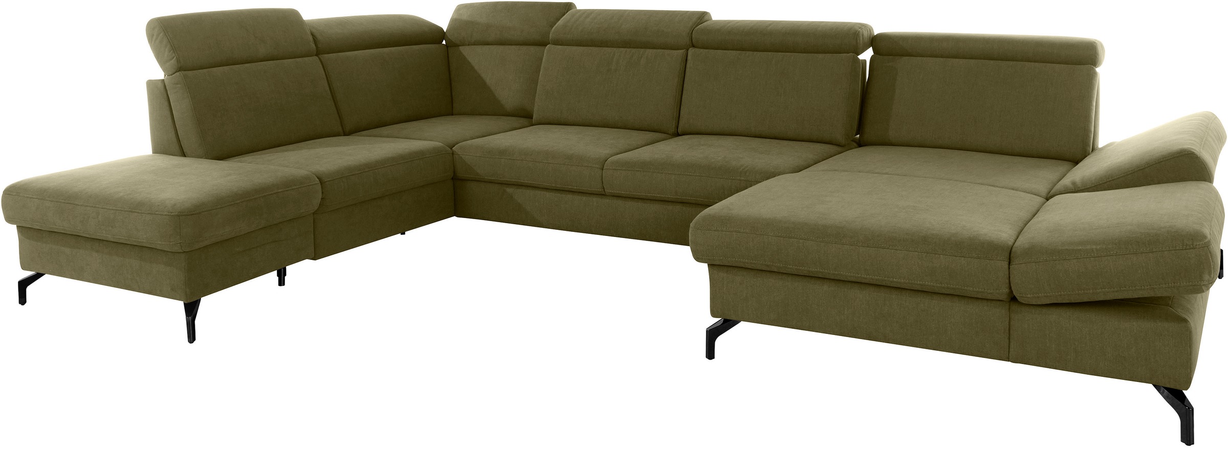 sit&more Wohnlandschaft »Brisbane U-Form«, Fußhöhe 12 cm, inklusive Sitztiefen-, Armteil- und Kopfteilverstellung
