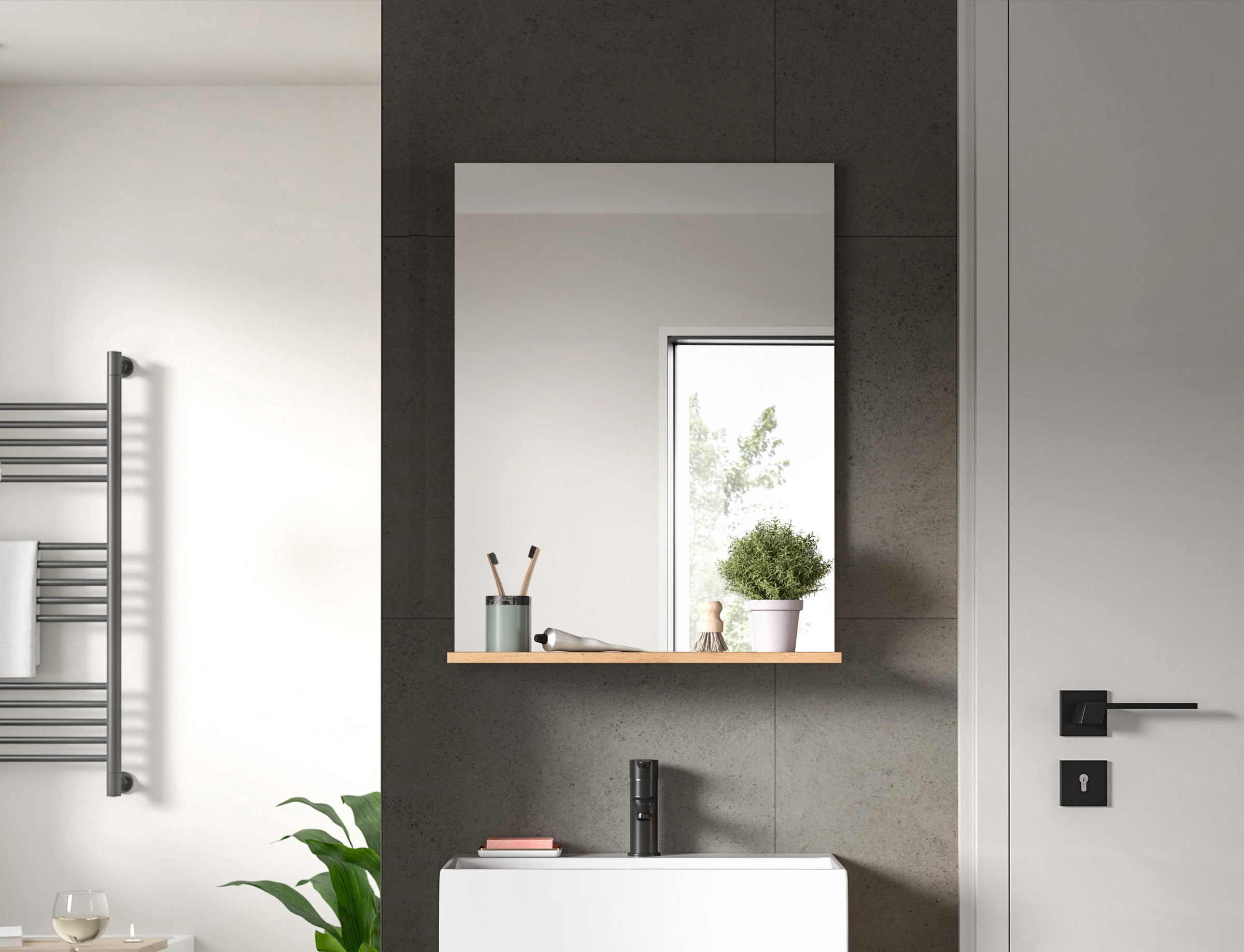 INOSIGN Badspiegel »Siena, Breite 60cm, 1 Ablageboden, hochwertiges Spiegelglas«, in verschiedenen Farben erhältlich, Badmöbel, Spiegel, Badezimmer