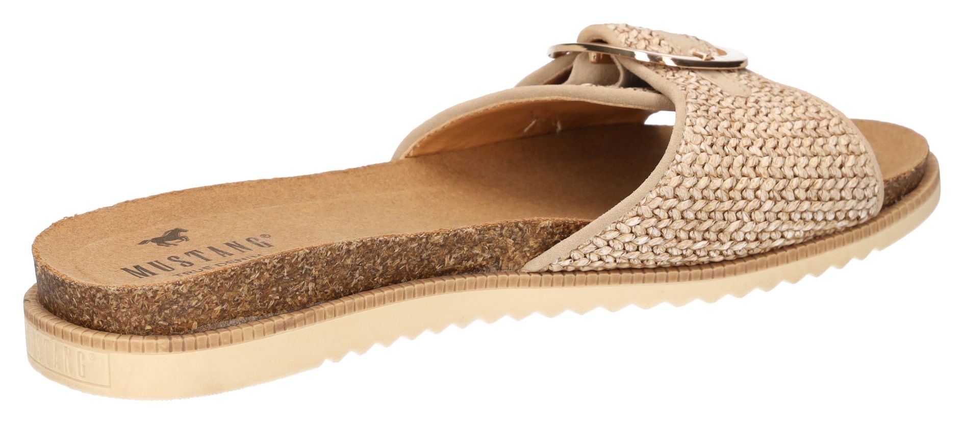 Mustang Shoes Pantolette, Flats, Sommerschuh, Sandale in Flechtoptik