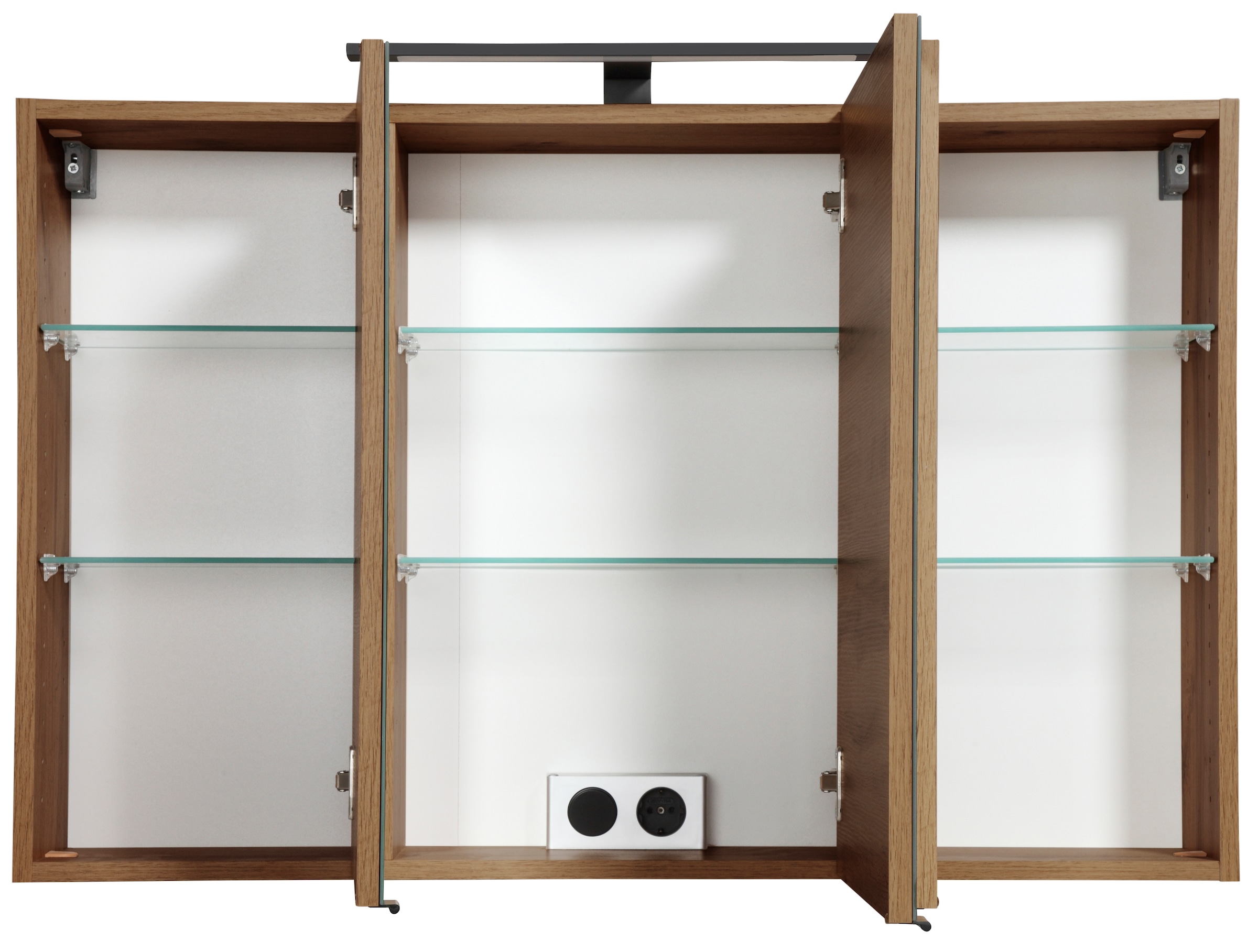 welltime Spiegelschrank »Trento, verschiedene Ausführungen und Farben«, Breite 100 cm, mit 3D-Effekt, Spiegeltüren, Inklusive LED-Beleuchtung