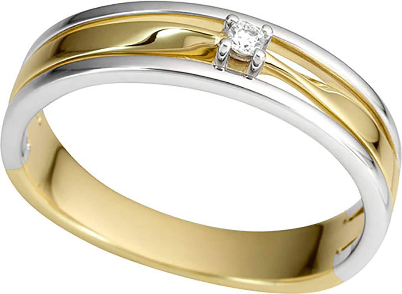 Diamantring »Schmuck Geschenk Gold 333 Damenring Goldring Fingerring Bicolor«, mit...