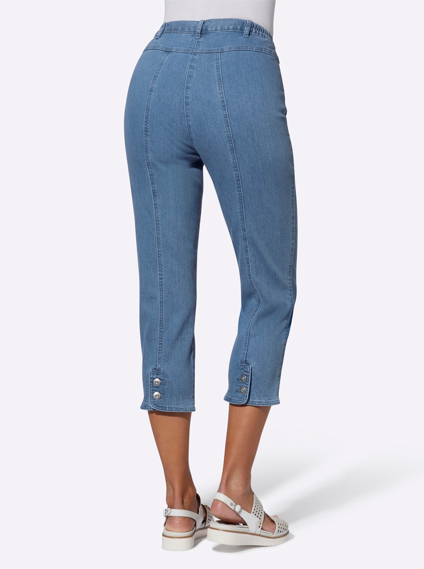7/8-Jeans CASUAL LOOKS, Damen, Gr. 42, Normalgrößen, blau (blau, bleached), 78% Baumwolle, 20% Polyester, 2% Elasthan, unifarben, 7/8-Länge, Jeans 3