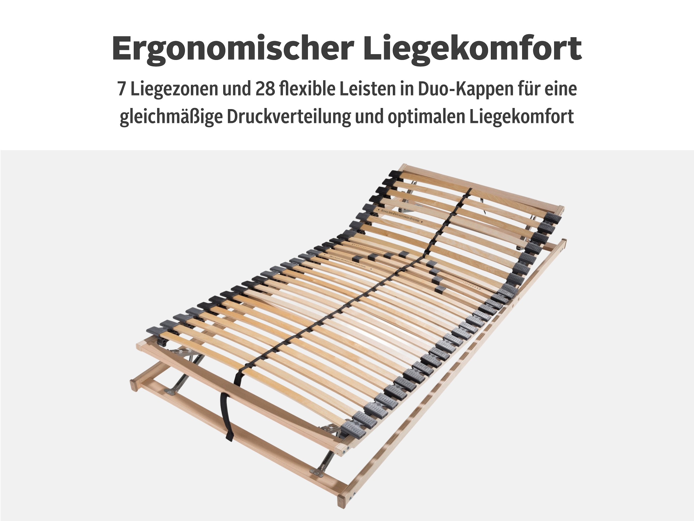 my home Lattenrost »Lennard 90x200, 140x200 cm und weiteren Größen« Lattenrost für alle Matratzen, langlebig, ergonomisch, 7-Zonen