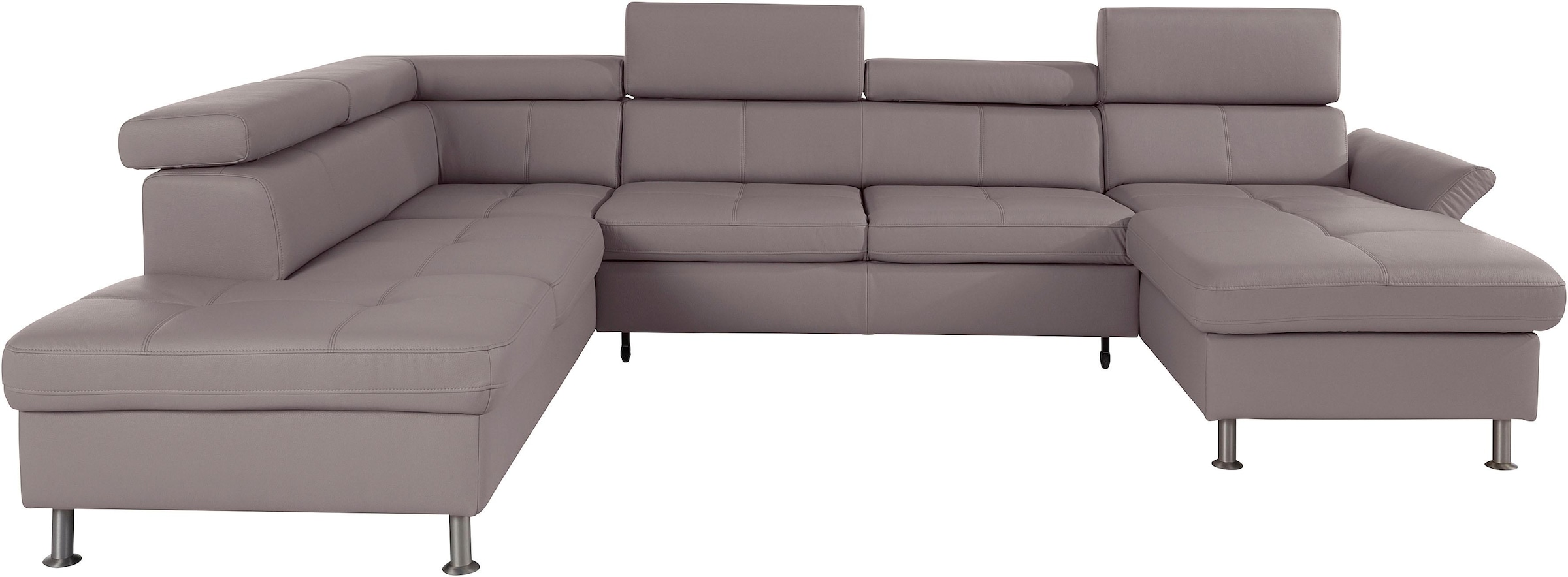 exxpo - sofa fashion Wohnlandschaft »Maretto, bequem und komfortabel, aufwendige Sitzsteppung, U-Form«, inkl. Kopfteilverstellung für mehr Sitzkomfort, wahlweise Bettfunktion