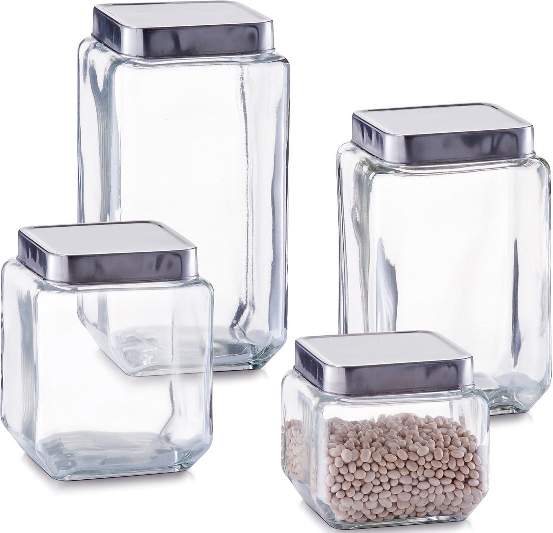 Zeller Present Vorratsglas 4 Stk. tlg. dekorativ und praktisches Set günstig online kaufen