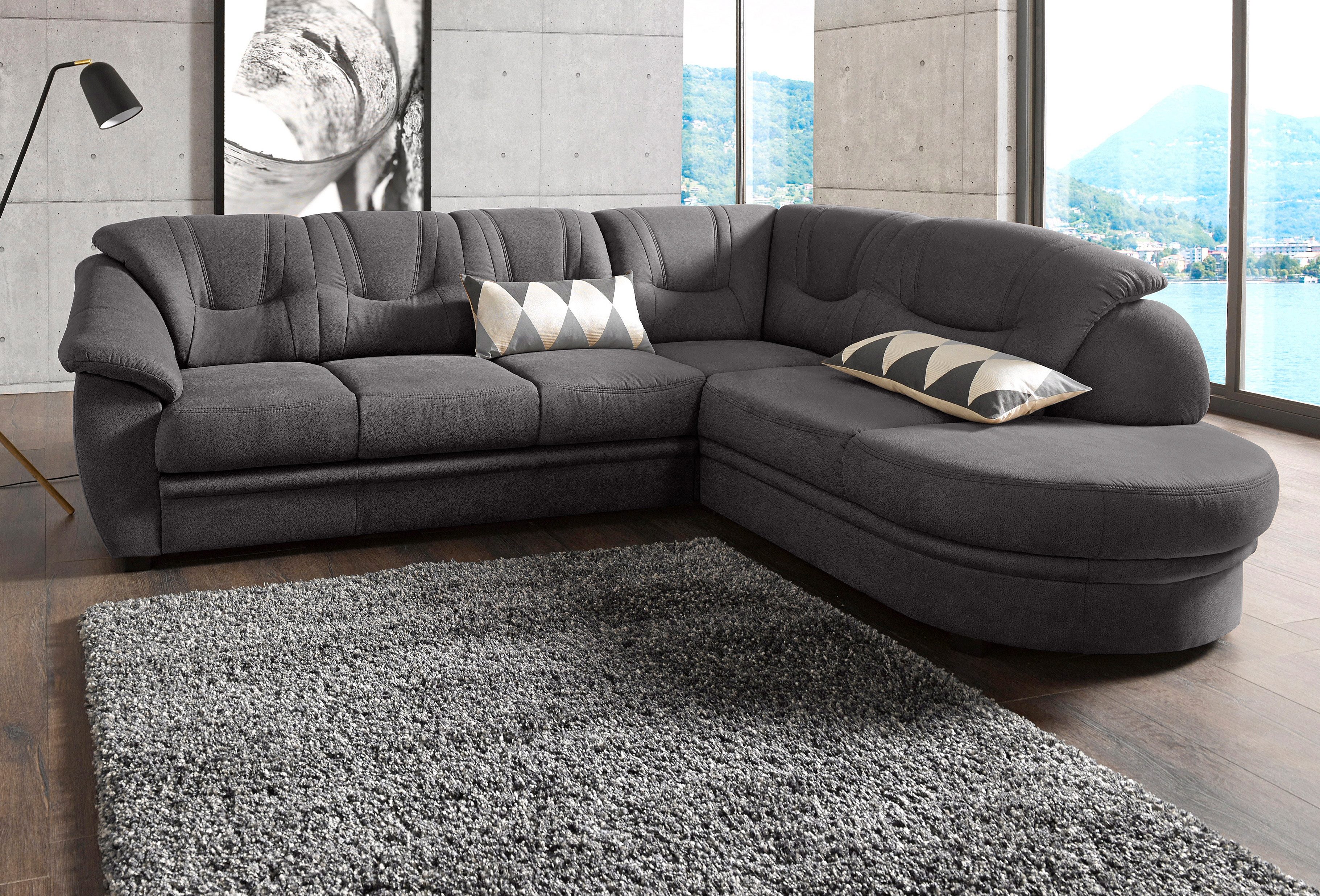 sit&more Ecksofa "Savona L-Form, B: 267 cm, Couch mit Federkern, Komfortsitzhöhe 46 cm" optional mit Schlaffunktion