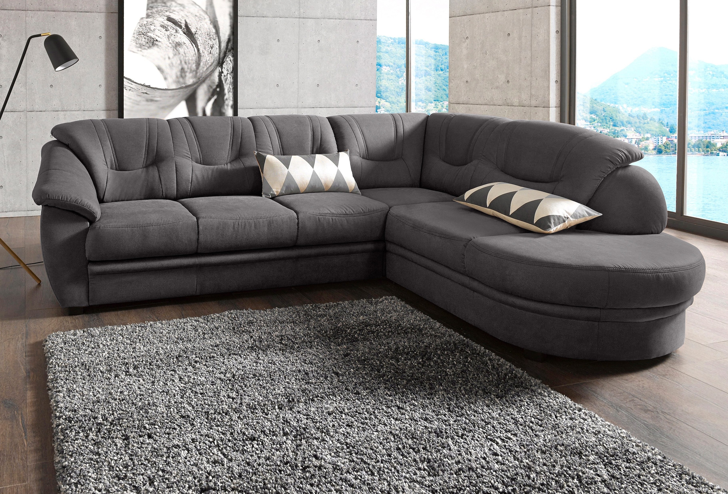 sit&more Ecksofa "Savoni L-Form", wahlweise mit Bettfunktion