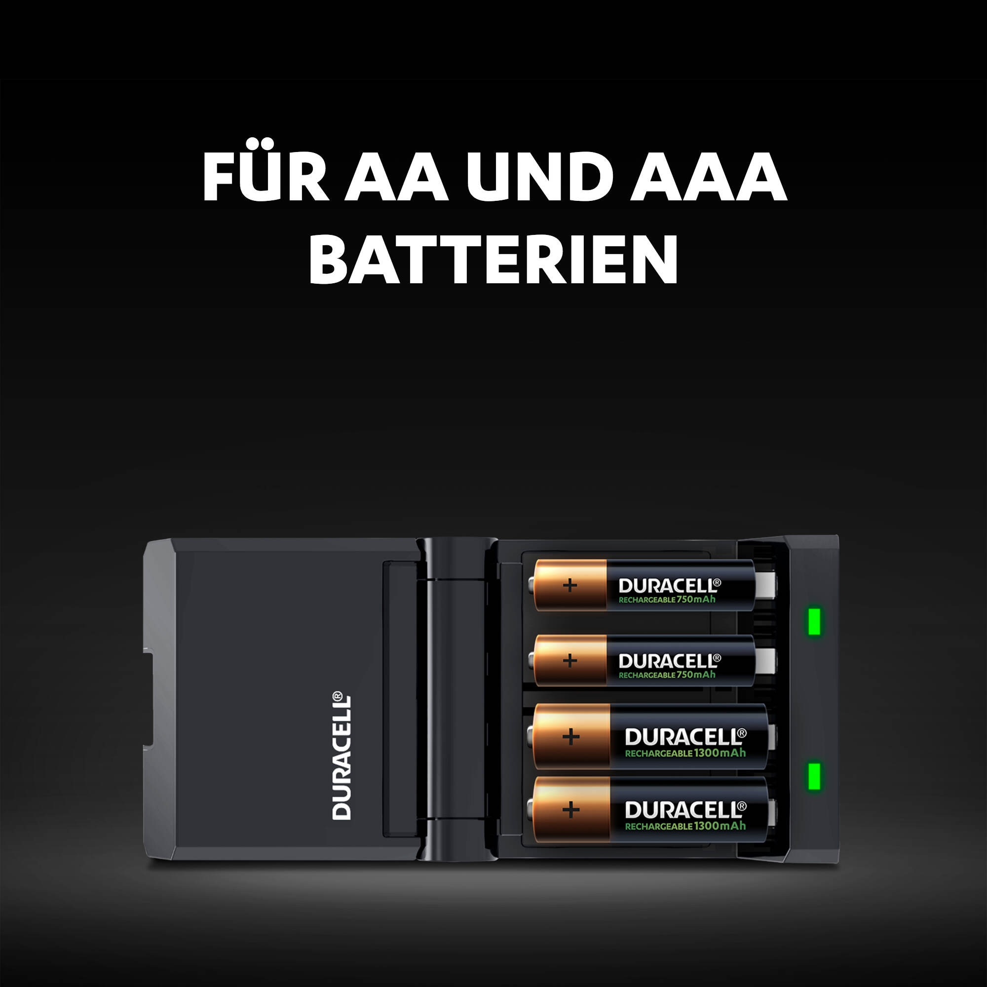 Duracell Batterie-Ladegerät »CEF27 Mignon AA/Micro AAA«, (NiMH Akku Ladegerät, 1 Stück), inkl. 2x2 Akkus (AA/AAA)