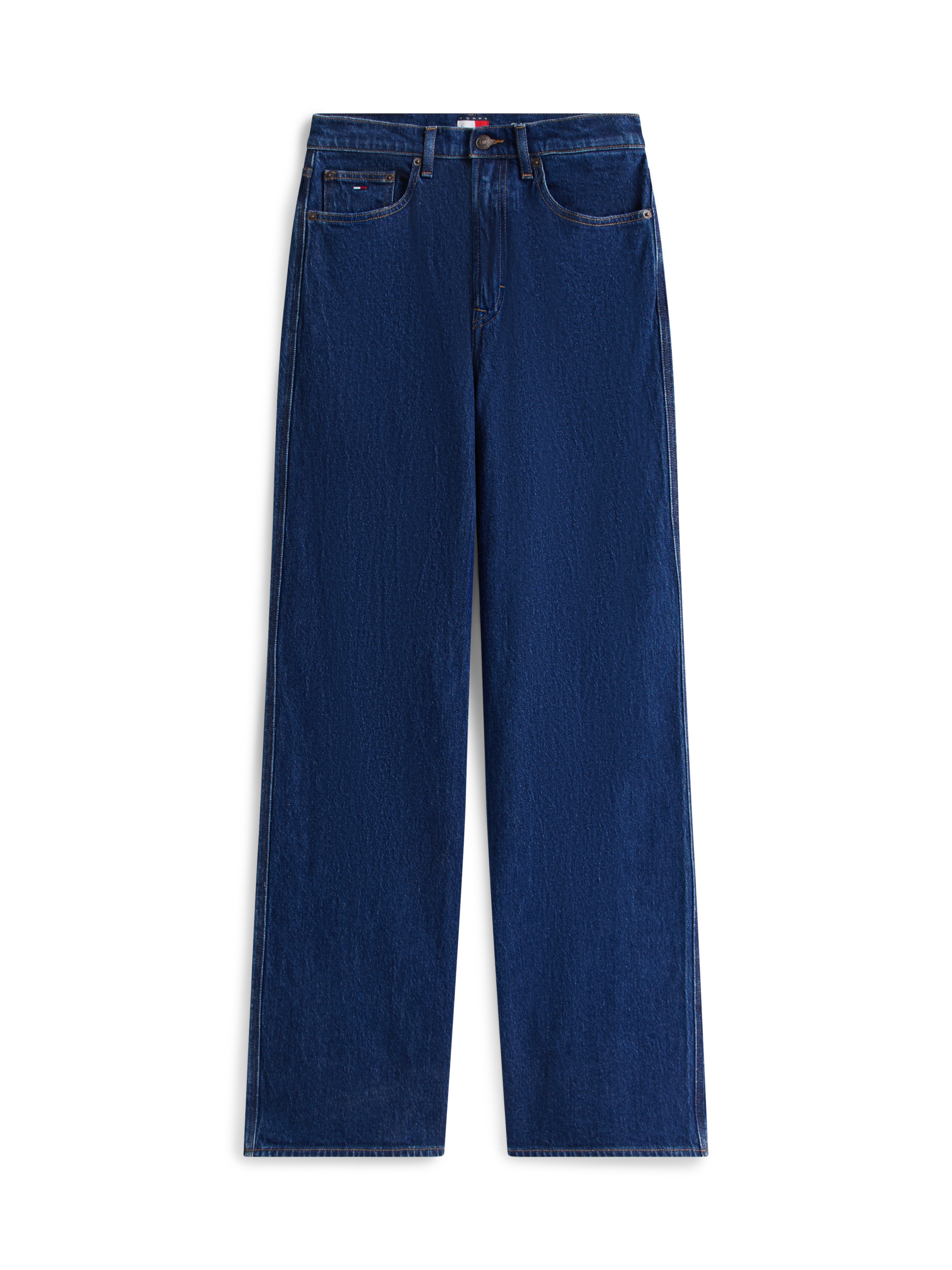 Loose-fit-Jeans TOMMY JEANS "CLAIRE HR WD", Damen, Gr. 32, Länge 32, denim schwarz, Denim/Jeans, Obermaterial: 99% Baumwolle, 1% Elasthan, Abriebeffekte, weit knöchellang, Jeans 2