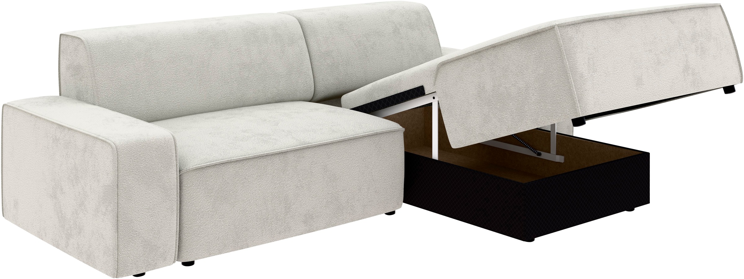 TRENDMANUFAKTUR Ecksofa »Graz, wahlweise mit Sitzvorschub und Bettkasten, L-Form, Breite 246 cm«, in Cord-, haustierfreundlichem LEO Struktur- oder LUMOS-3D-Bezug