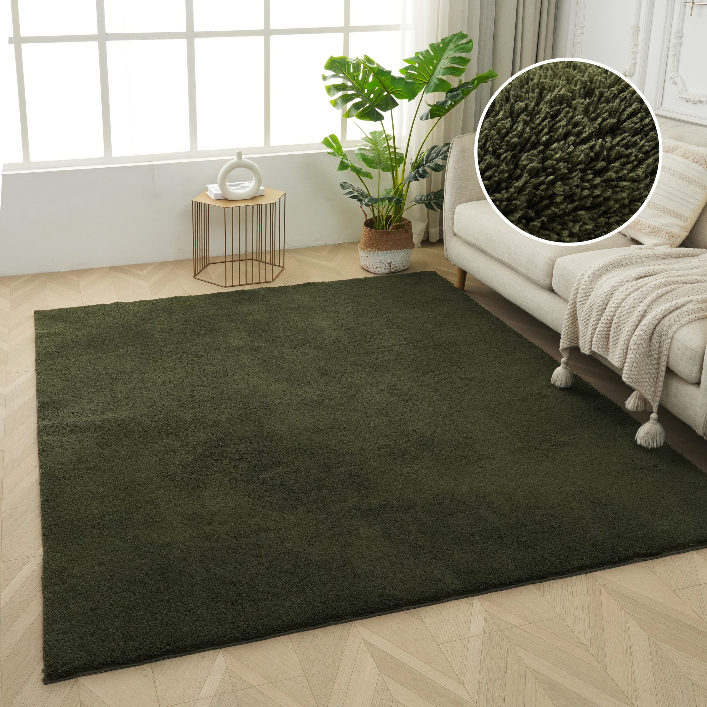 OTTO home Teppich "Cali Shaggy" rechteckig 22 mm Höhe Uni-Farben, kuschelig, & weich, waschbar, Wohnzimmer, Schlafzimmer
