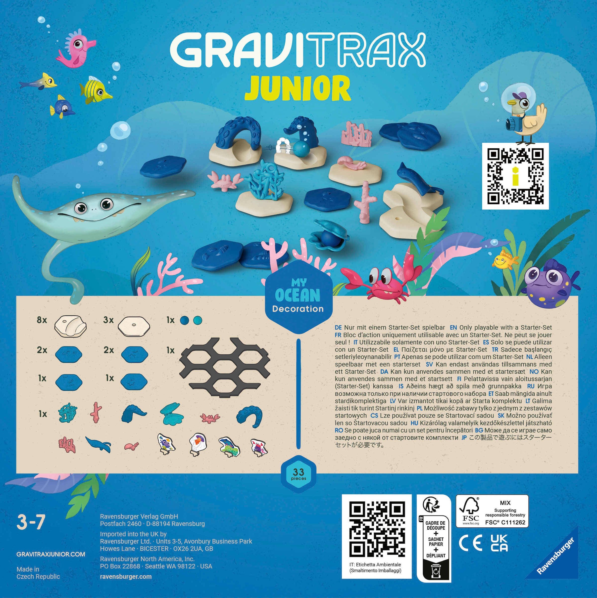 Ravensburger Kugelbahn-Bausatz »GraviTrax Junior Extension Ocean« Made in Europe