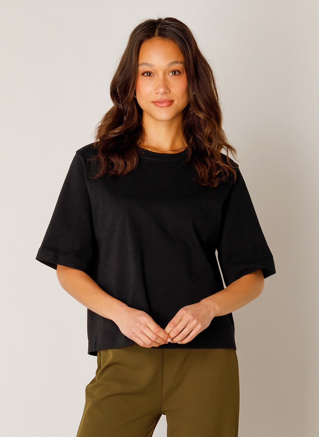 Base Level Rundhalsshirt "Noa" Sommershirt mit Halbarm