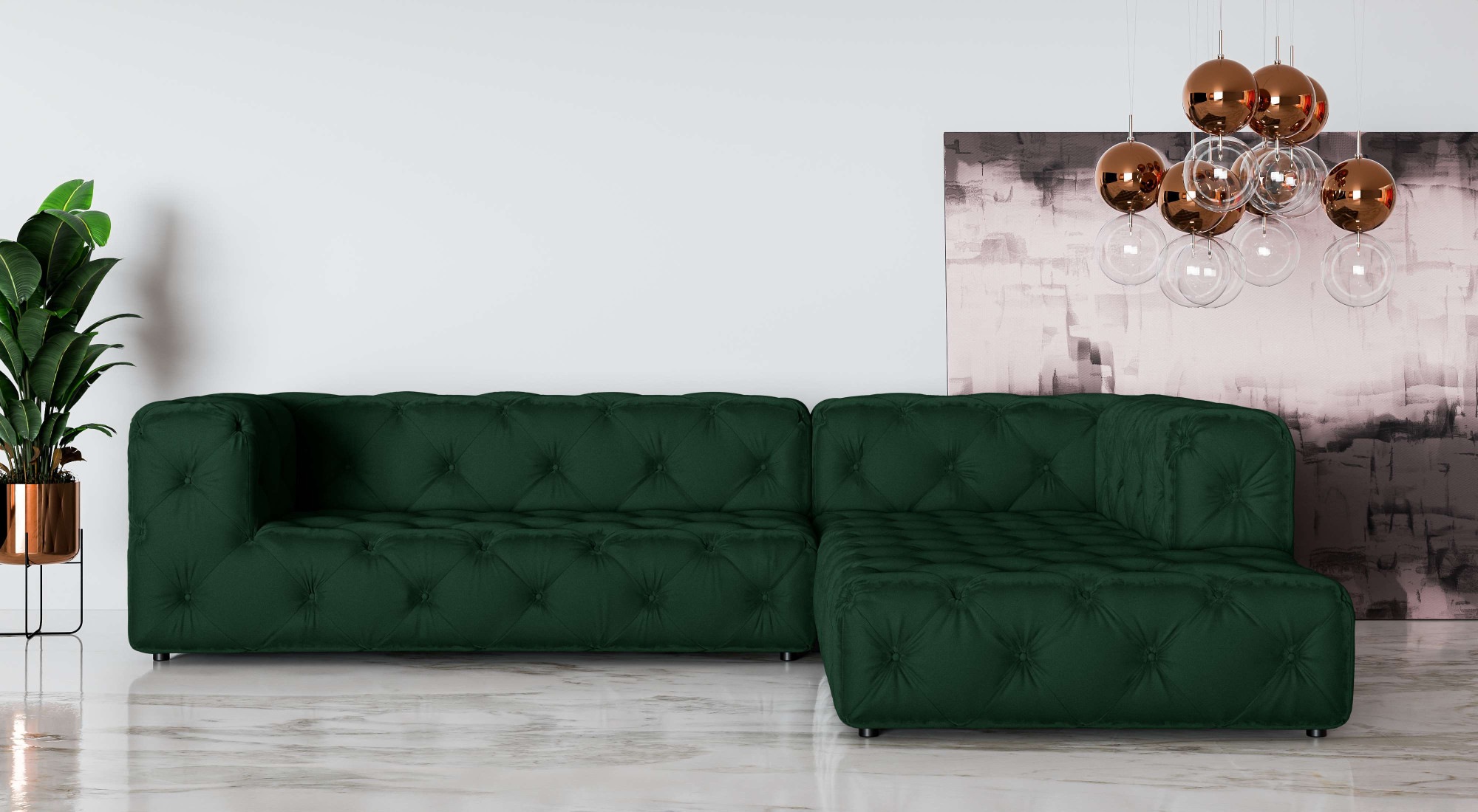 Thumbnail - Places of Style Ecksofa "FOLLINA", L-Form, mit klassischer Chesterfield-Knopfheftung