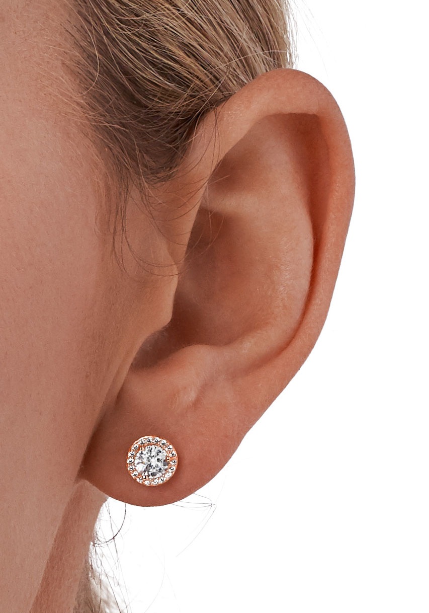 Paar Ohrstecker MICHAEL KORS "Schmuck Geschenk Silber 925 Ohrringe PREMIUM", rosa (roségoldfarben, kristallweiß), Ohrringe, Damen, 7,7mm, Silber 925 (Sterlingsilber), mit Zirkonia (synth.) 3