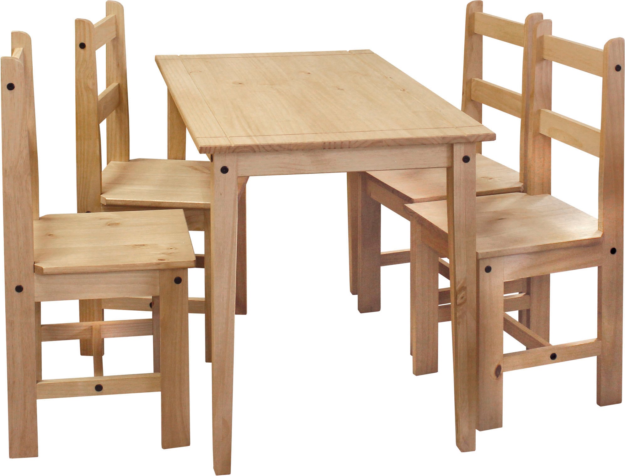 Home affaire Essgruppe, (Set, 5 tlg.), Holzoberfläche honigfarbend gewachst