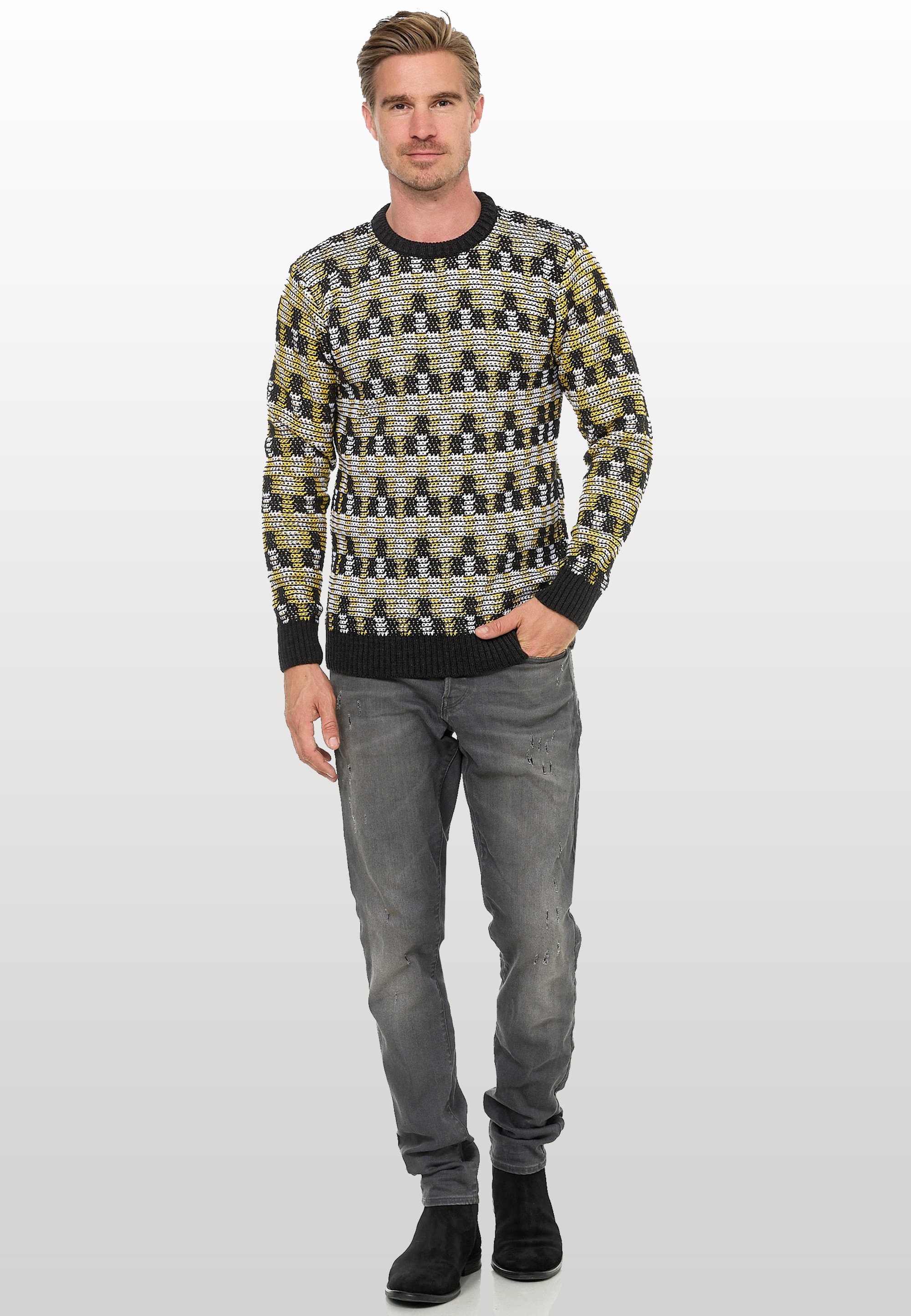 Rusty Neal Strickpullover, mit schöner Musterung