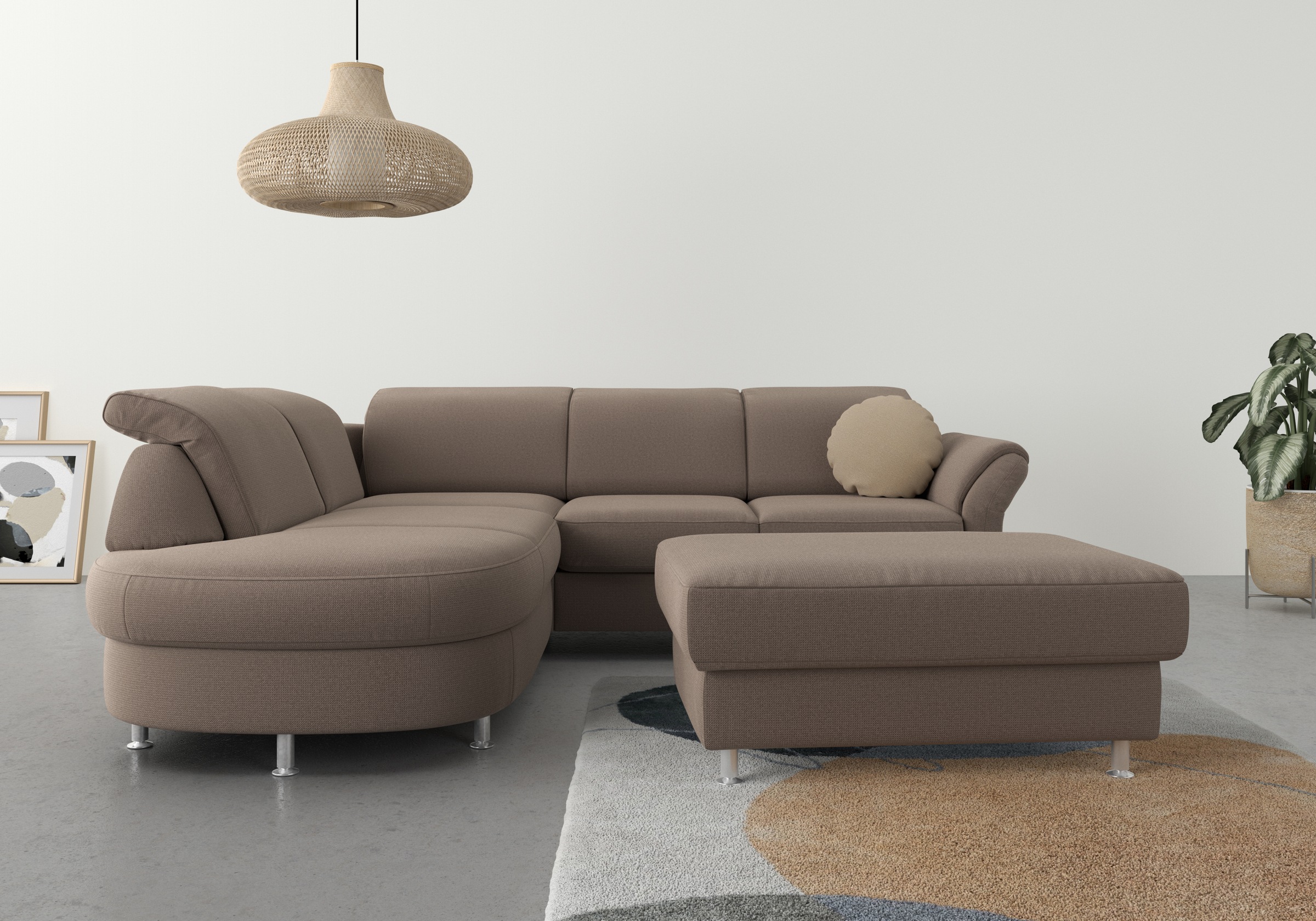 sit&more Ecksofa "Apulia L-Form" wahlweise Schlaffunktion, Bettkasten und Kopf- und Armteilverstellung
