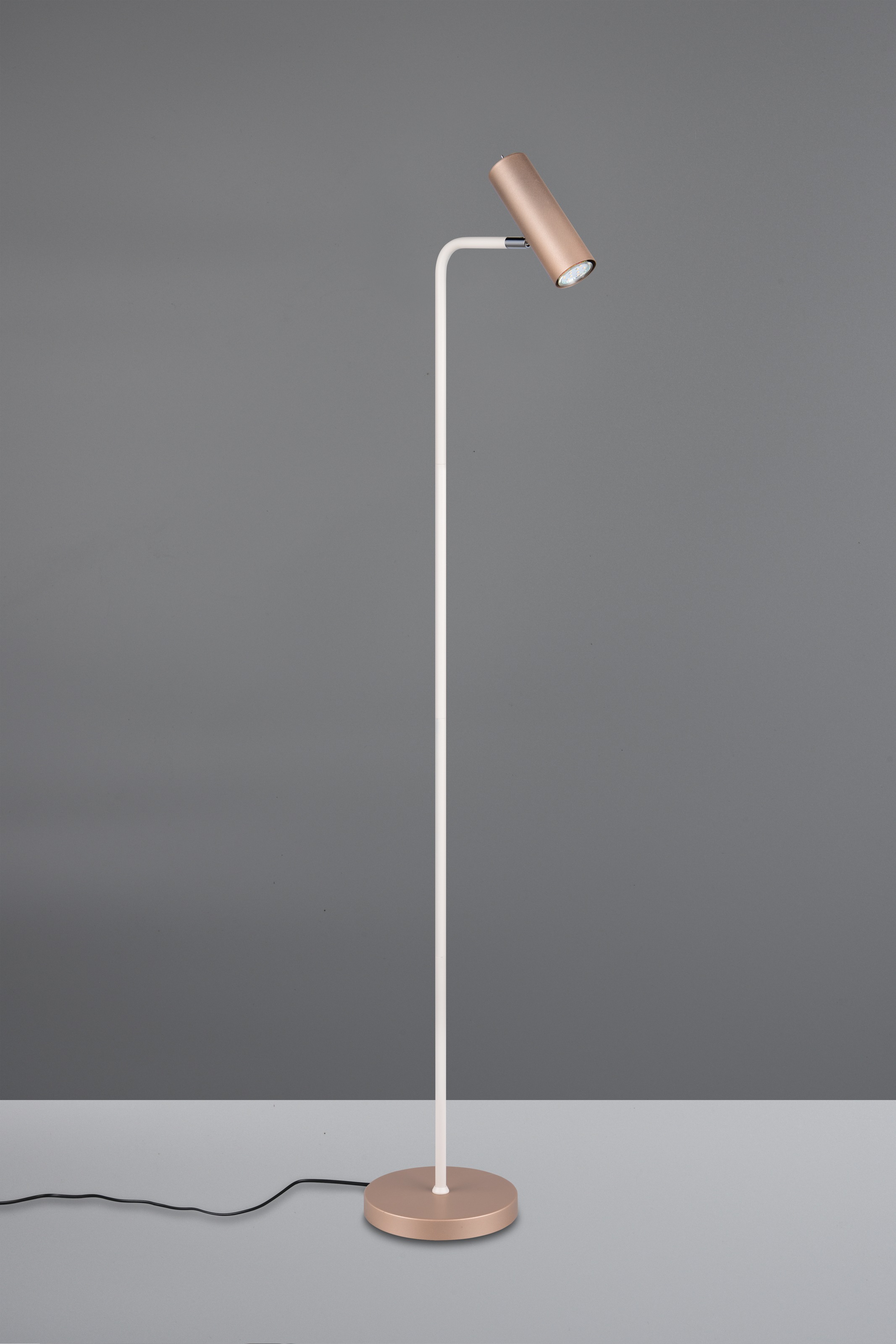 TRIO Leuchten Stehlampe »MARLEY, exkl. 1x GU10 max 5W, Stehleuchte Höhe 151cm«, 1 flammig, Leuchtmittel GU10 | Leuchtmittel wechselbar, mit Kippschalter, Leuchtenkopf schwenkbar, 180cm Anschlusskabel
