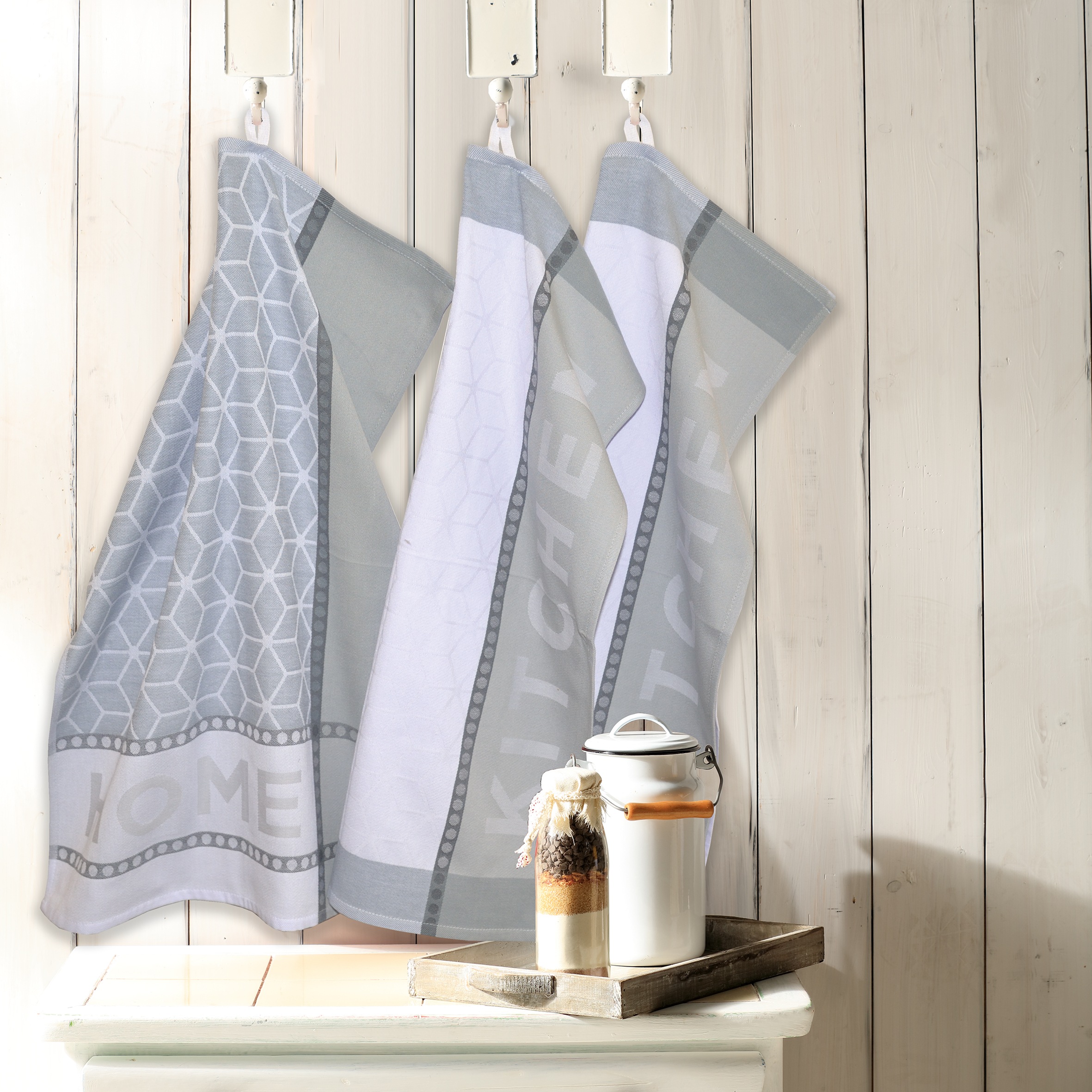 Dyckhoff Geschirrtuch "HOME / KITCHEN, Maße je Tuch ca. 50x70 cm" mit zwei günstig online kaufen