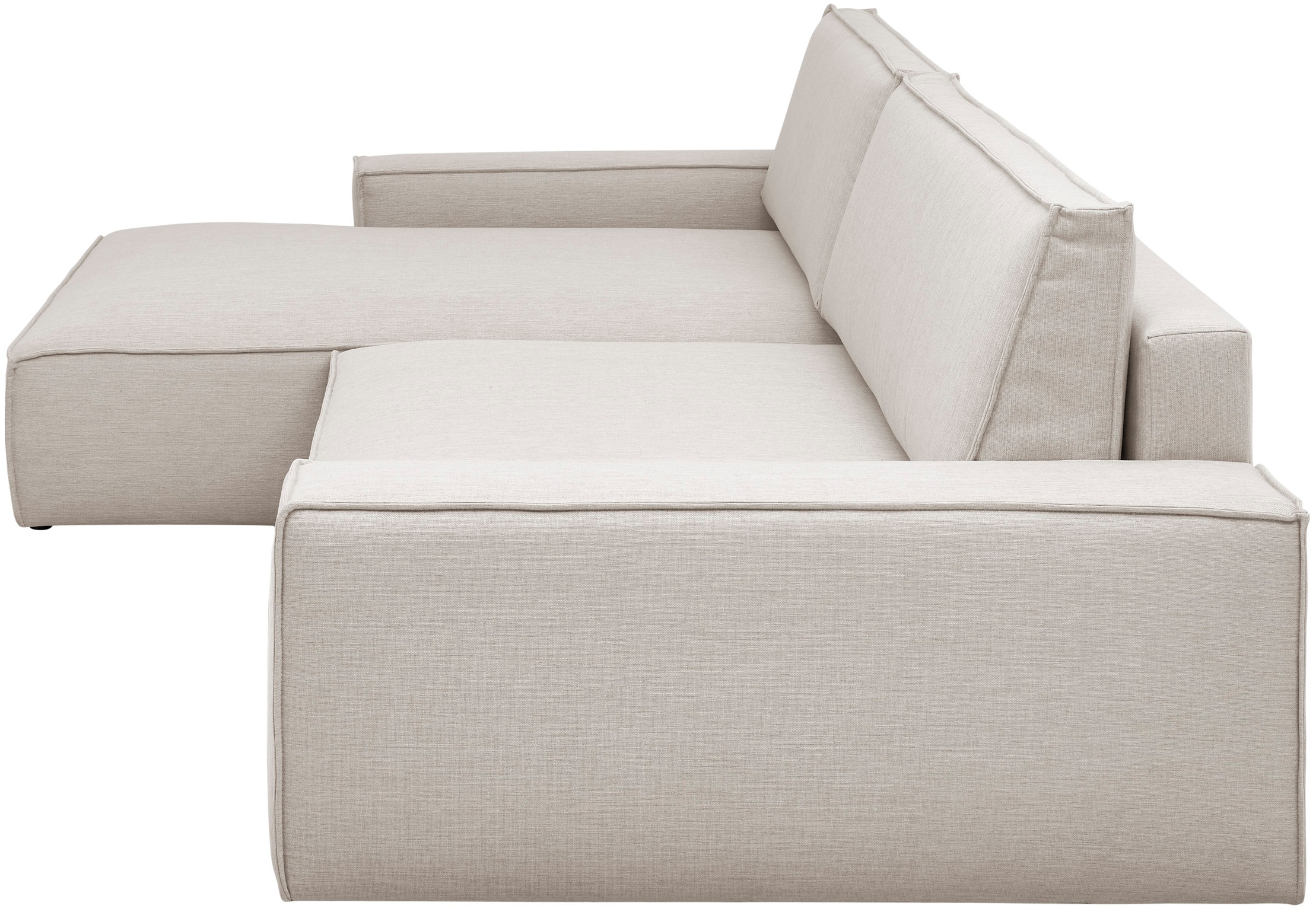Home affaire Ecksofa »NEU: SHERWOODL XXL 284, Big-Sofa L-Form, tiefe Sitzfläche 95 cm, Cord,«, Leinenoptik, Recamiere rechts/links, auch als Schlafsofa stellbar