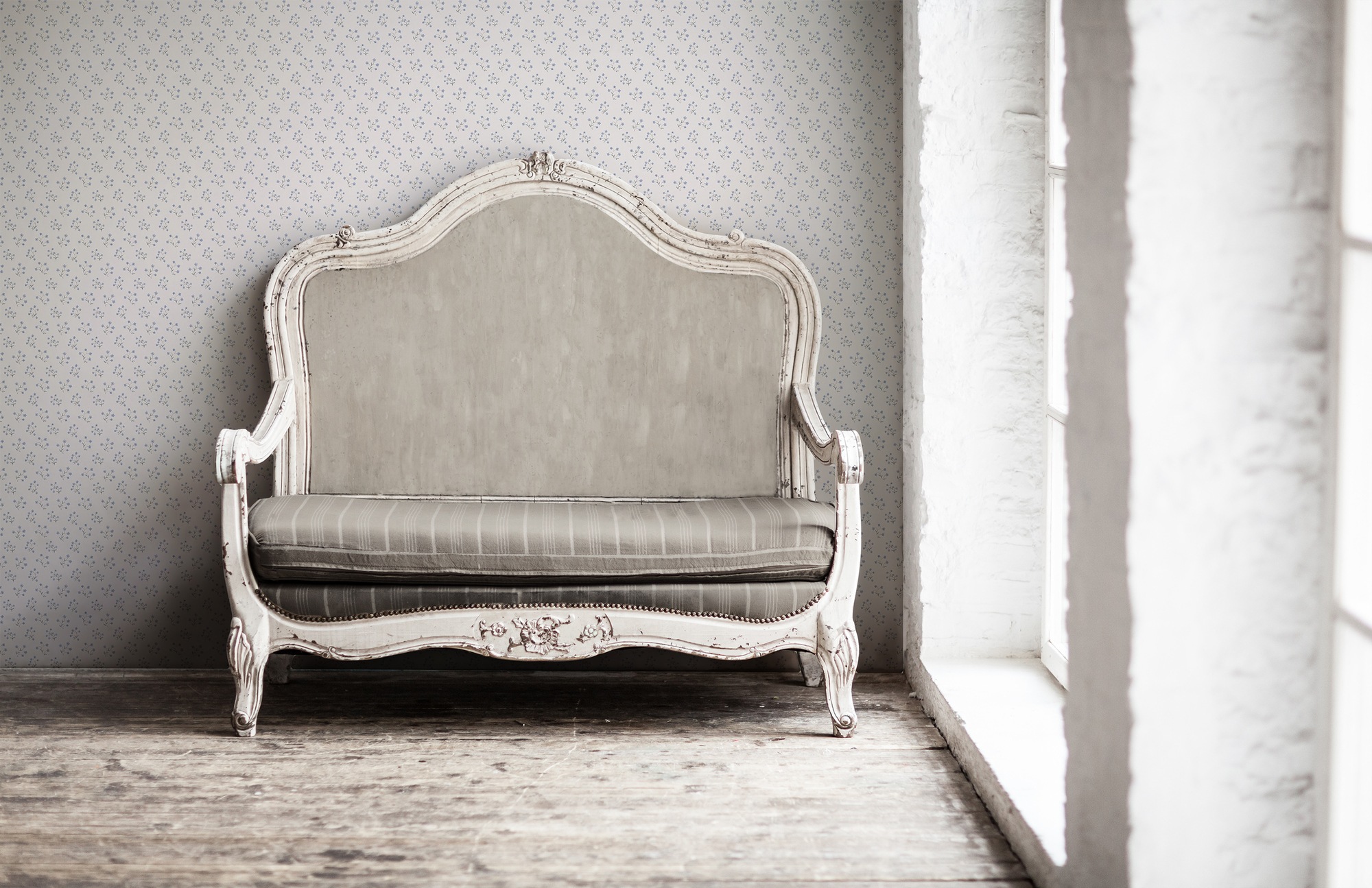 A.S. Création Vliestapete »Florale Landhaustapete«, matt-gemustert-neutral, Blümchen-Tapete Zierlich Tapeten Wohnzimmer Schlafzimmer Küche Design