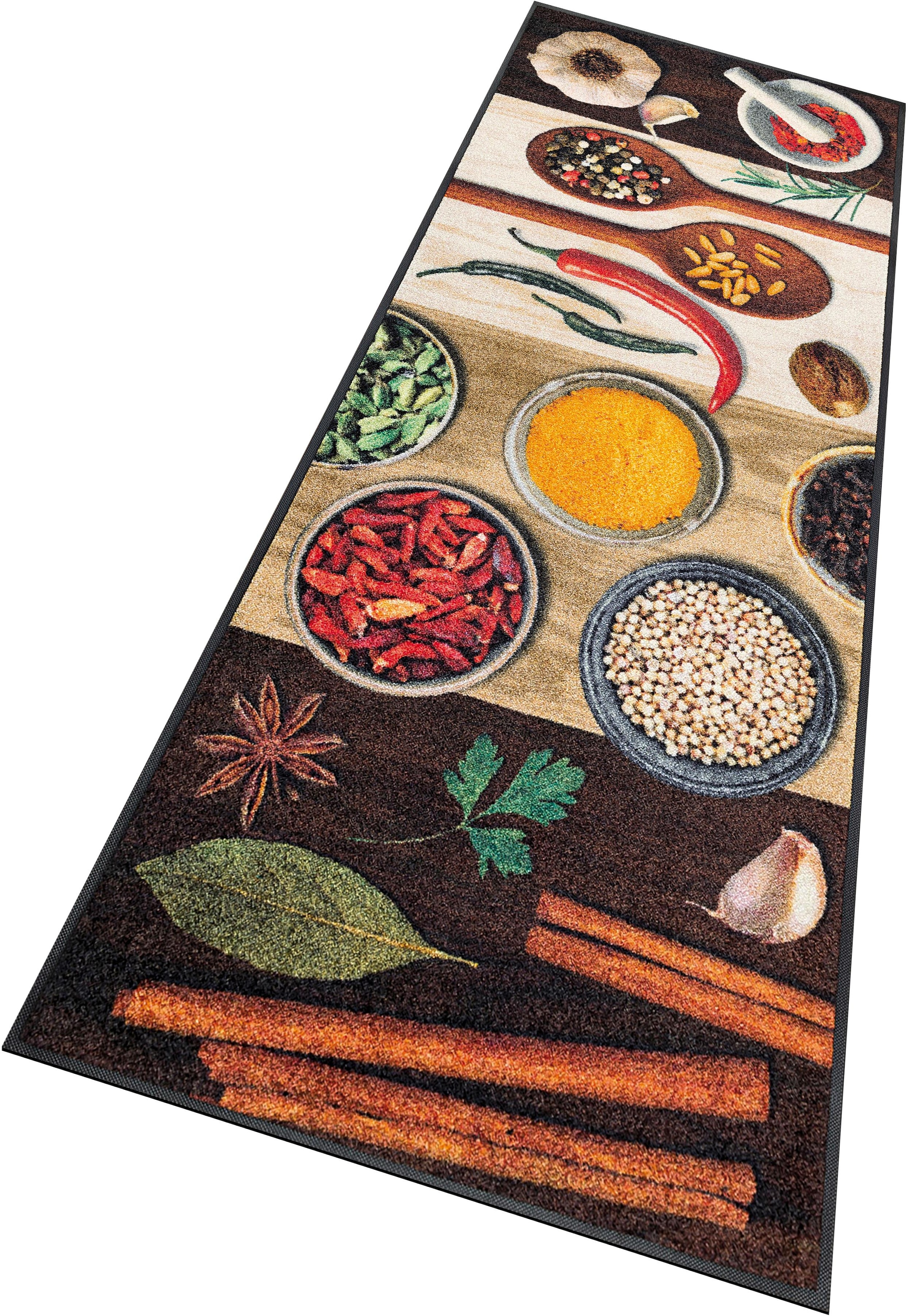 waschbar, rutschhemmend, wash+dry Spices«, »Hot BAUR Kleen-Tex rechteckig, | Gewürze, Küchenläufer Motiv by Küche