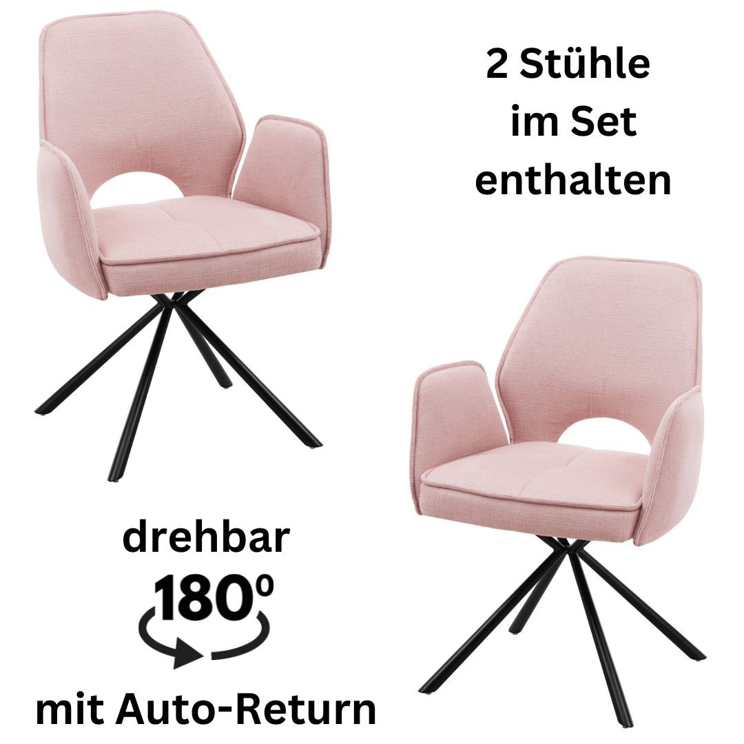 Stolkom Armlehnstuhl "Nele" (Set) 2 Stk. Stoffbezug 180 grad drehbar mit Au günstig online kaufen