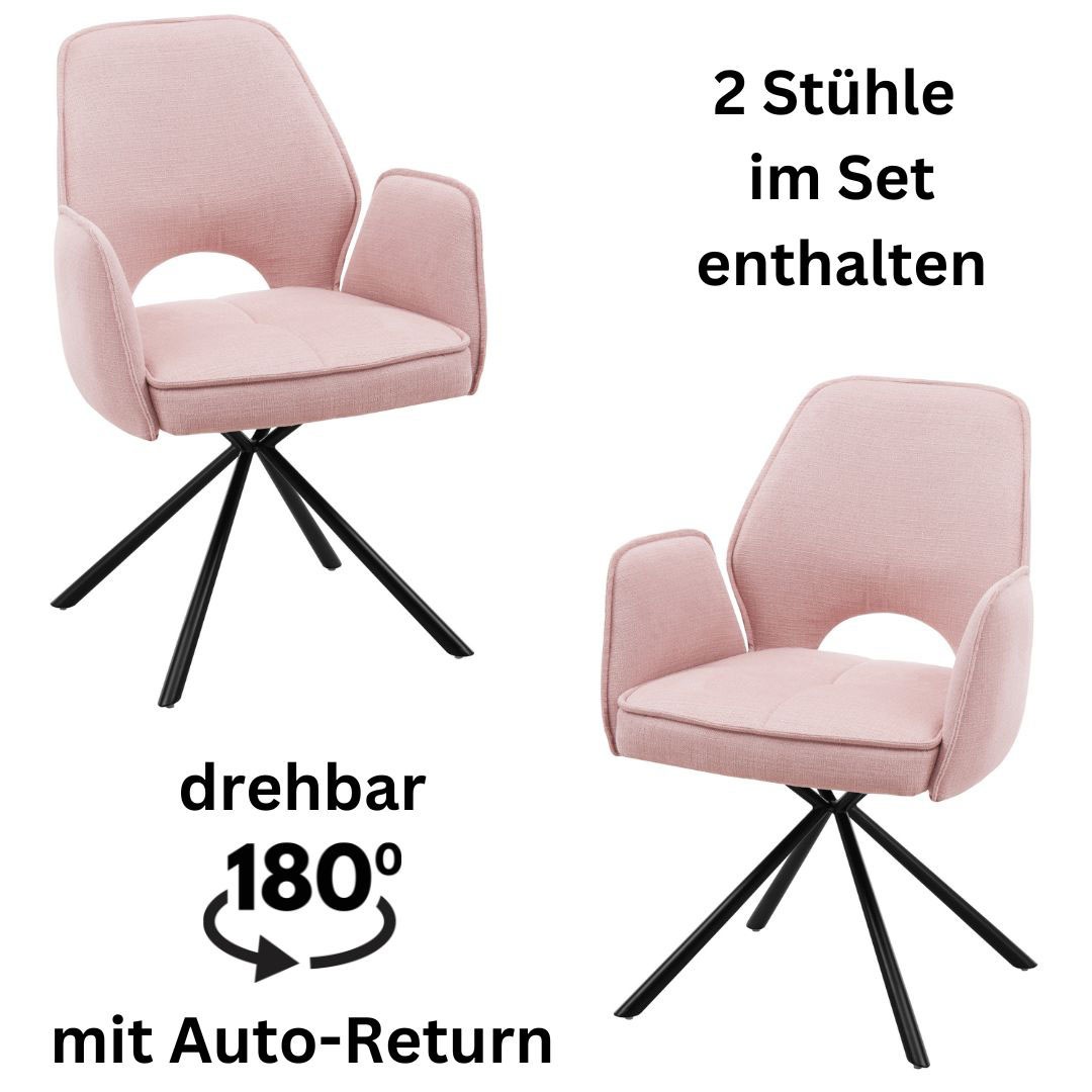 Stolkom Armlehnstuhl "Nele" (Set;Küche;Wohnzimmer) 2 Stk. Stoffbezug 180 gr günstig online kaufen