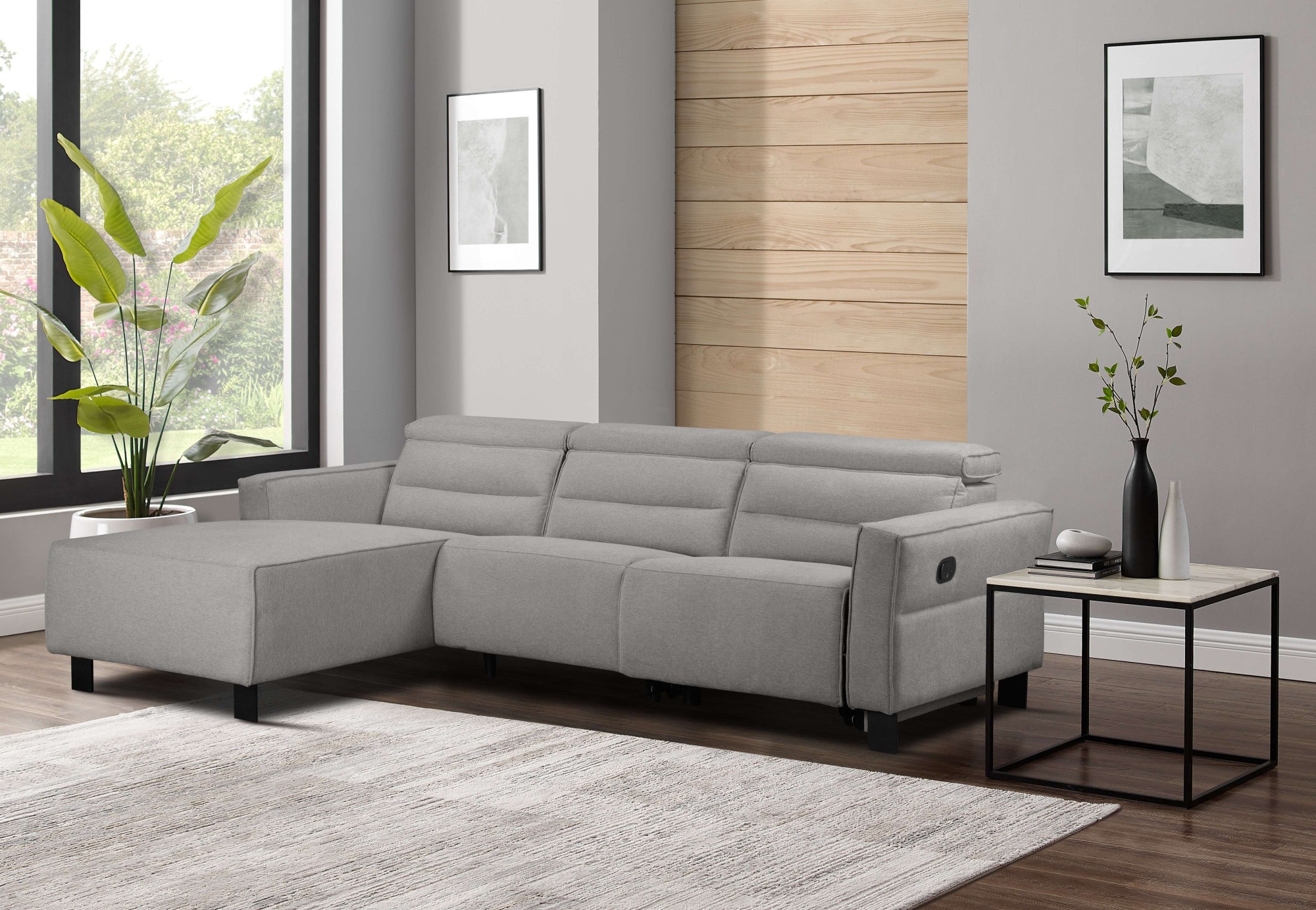 Places of Style Ecksofa »Carpari, L-Form, 263 cm, manuelle o. elektrische Relaxfunktion,«, USB A/C und Kopfteilverstellung