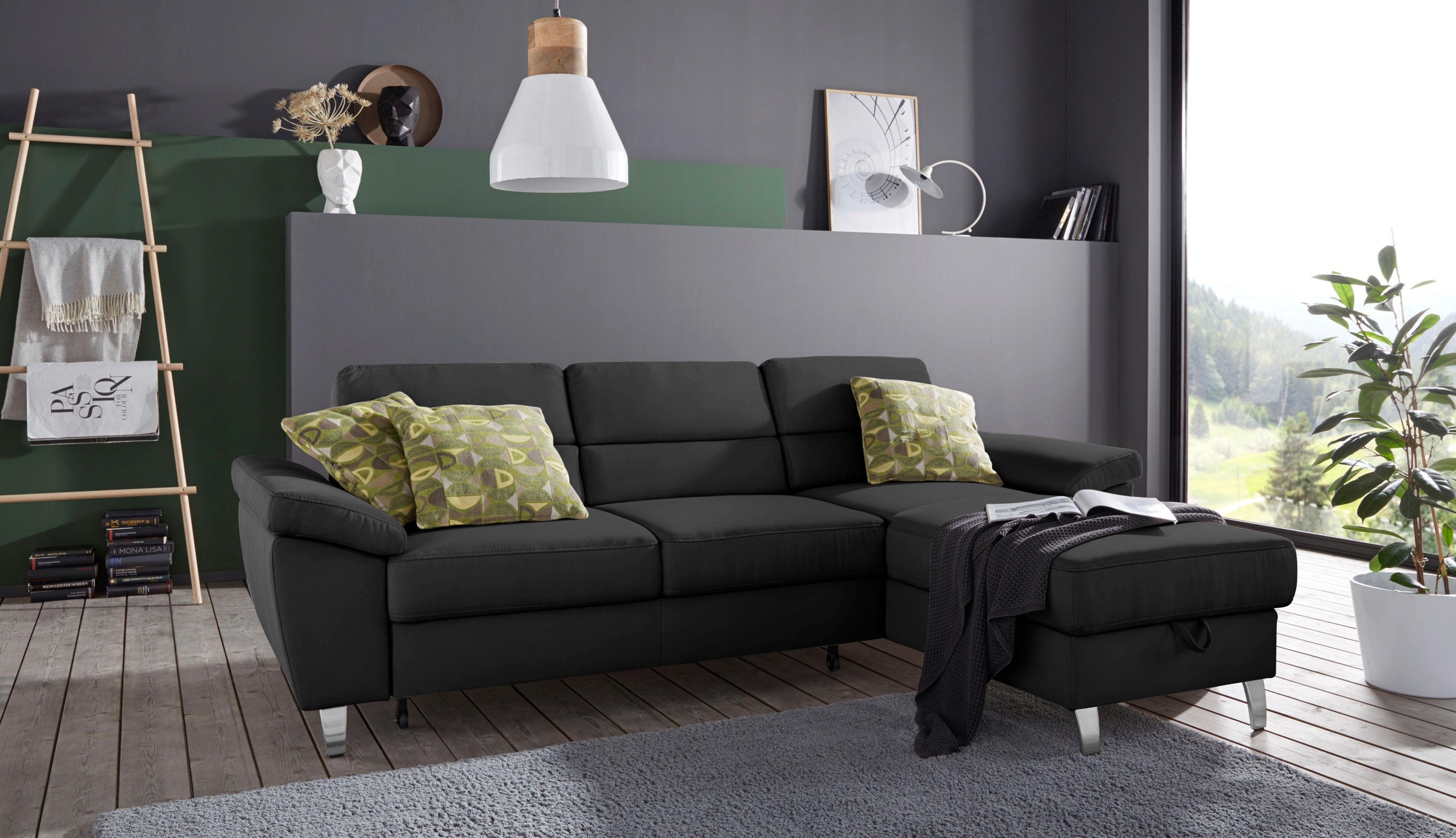 sit&more Ecksofa »Sorano L-Form«, wahlweise mit Bettfunktion und Bettkasten