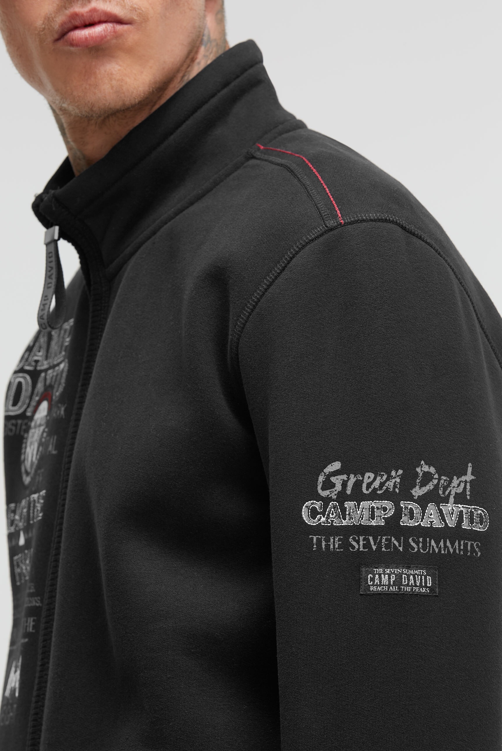 CAMP DAVID Sweatjacke mit Stehkragen