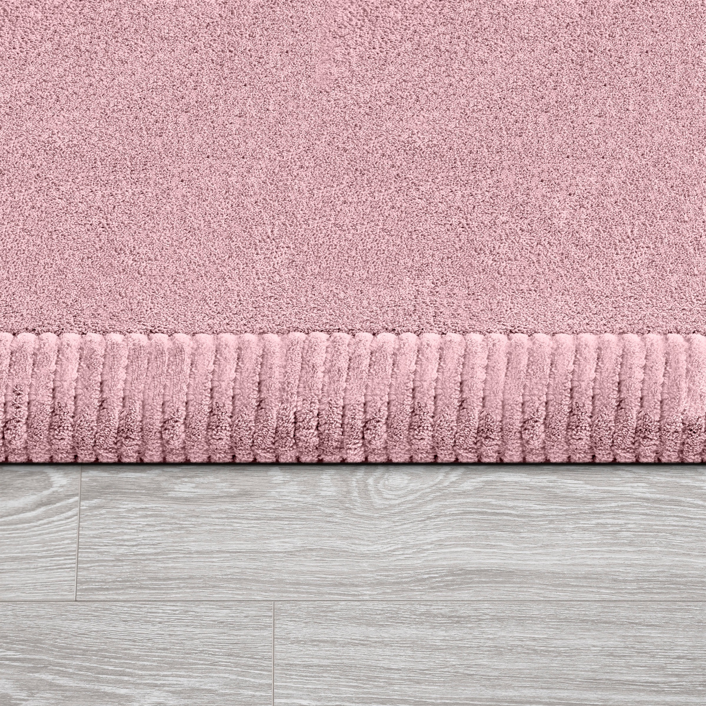 Teppich PACO HOME "Tatami 475", pink, B:200cm H:24mm L:350cm, Polyester, Teppiche, Teppich, Kurzflor, Uni-Farben, mit Memory Foam, waschbar 3