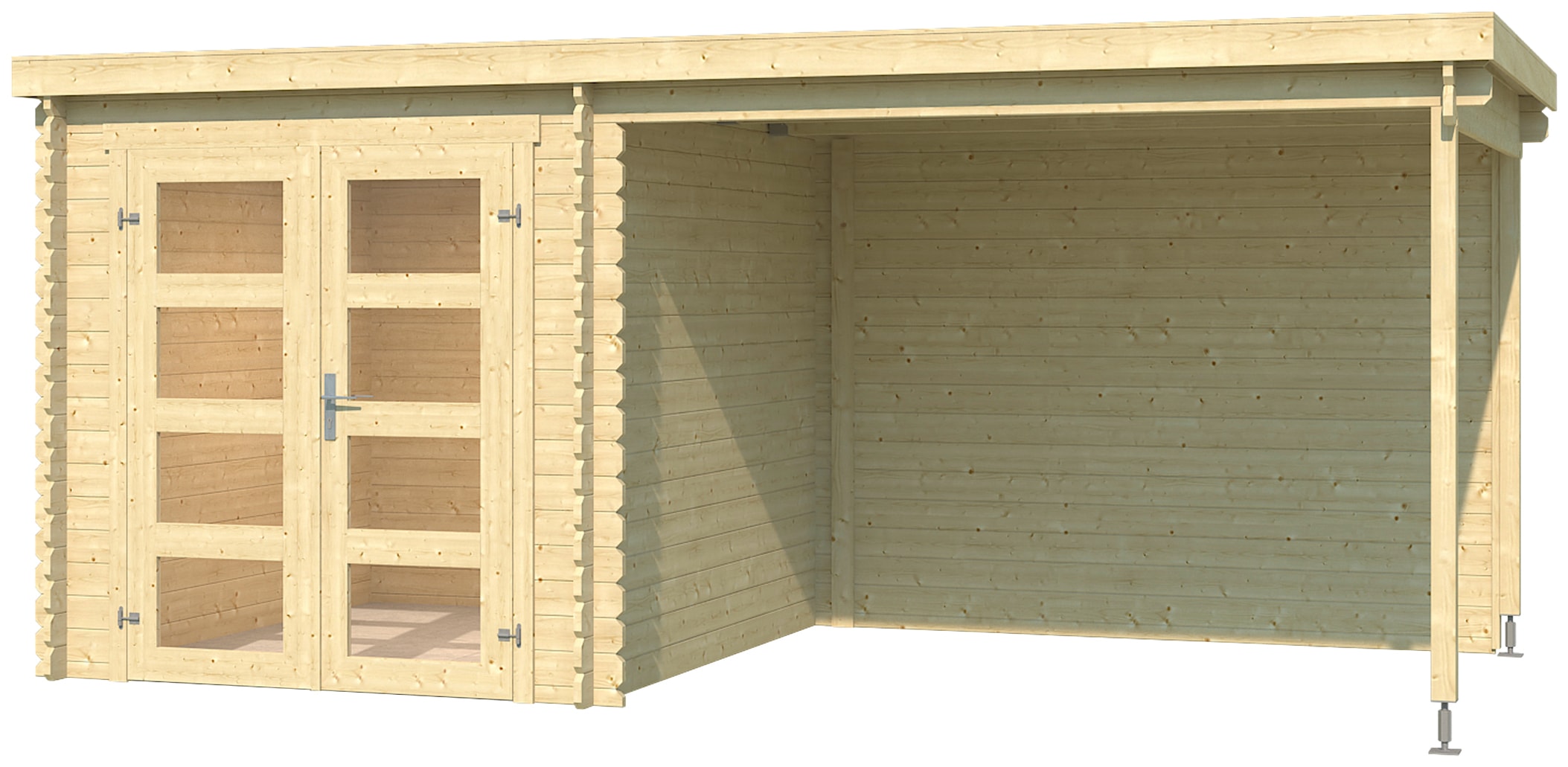 LASITA MAJA Gartenhaus "Long Beach, Naturbelassen" mit Anbau günstig online kaufen