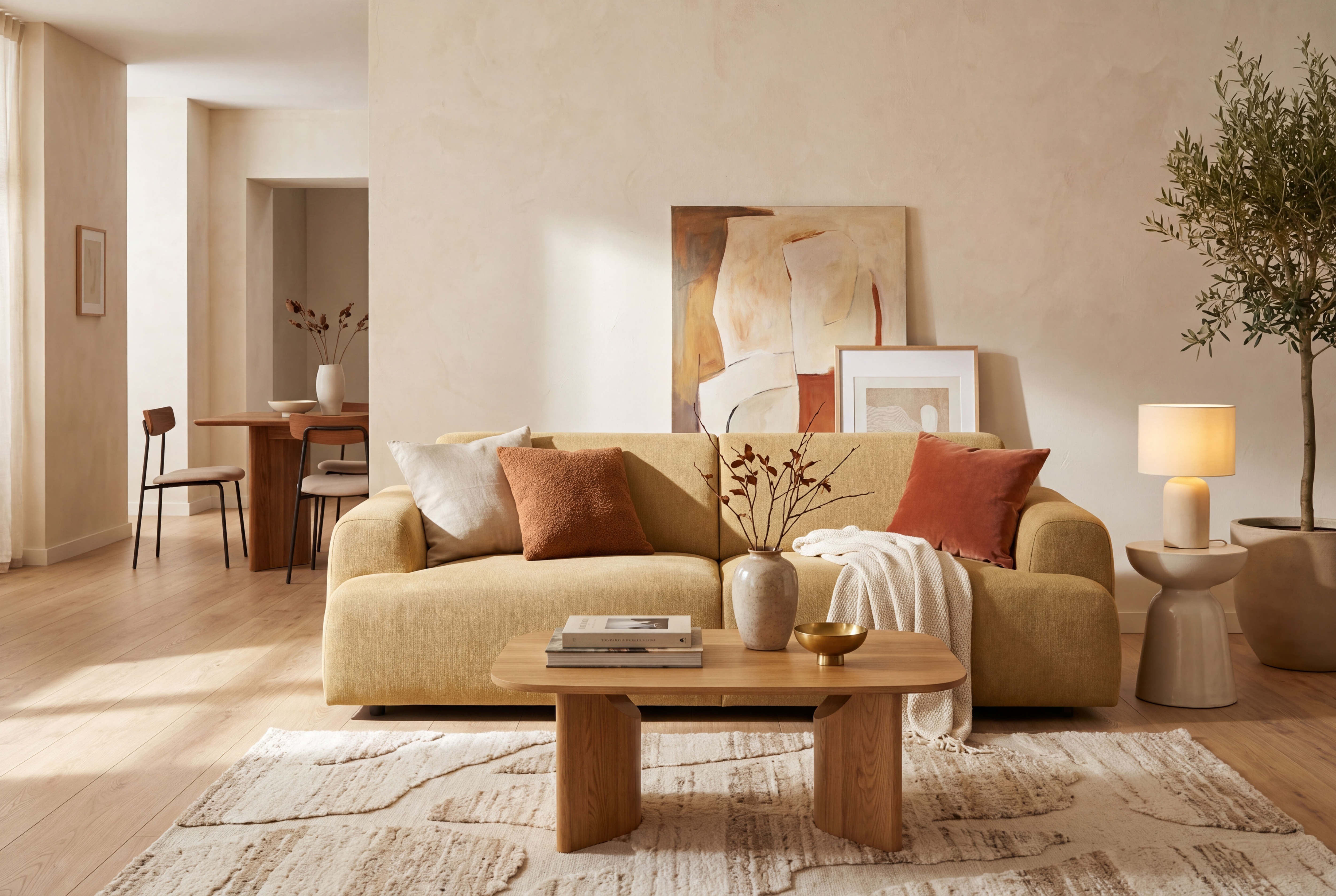 OTTO home 3-Sitzer "Linkka, Breite 237 cm" in einem weichen Chenille-Stoff, mit Wellenunterfederung