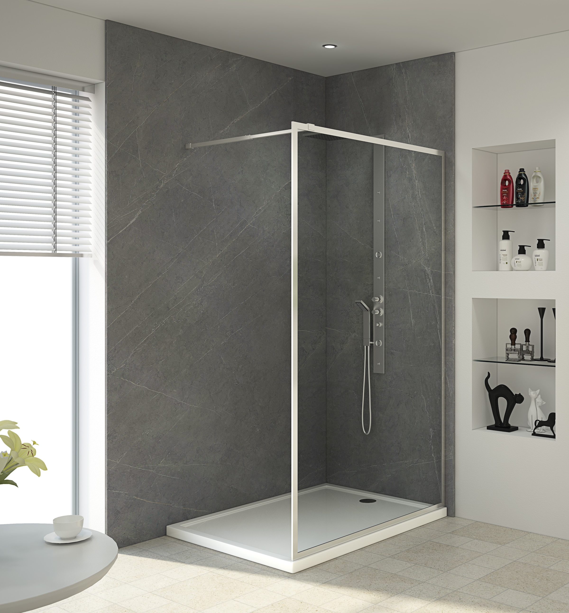 Marwell Walk-in-Dusche »Style« hochwertige Aluminiumprofile