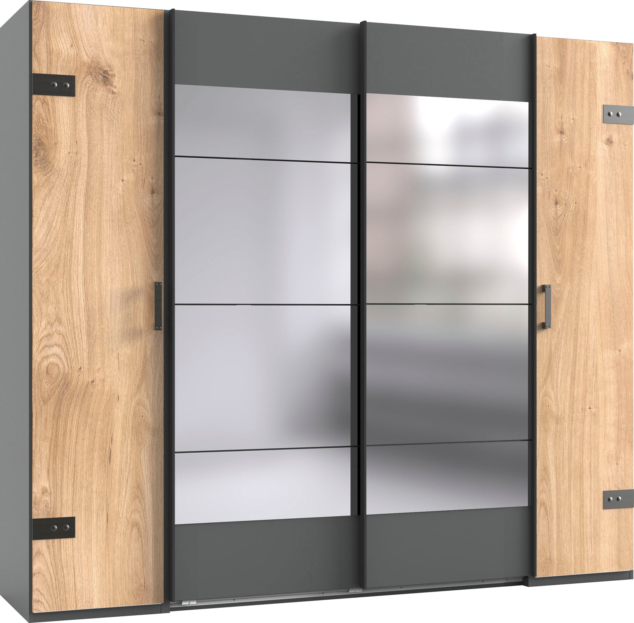 Wimex Schwebetürenschrank »Stockholm, Schlafzimmerschrank mit Industrial-Look, rustikale Optik«, Kleiderschrank mit Spiegel BESTSELLER Schrank Garderobe
