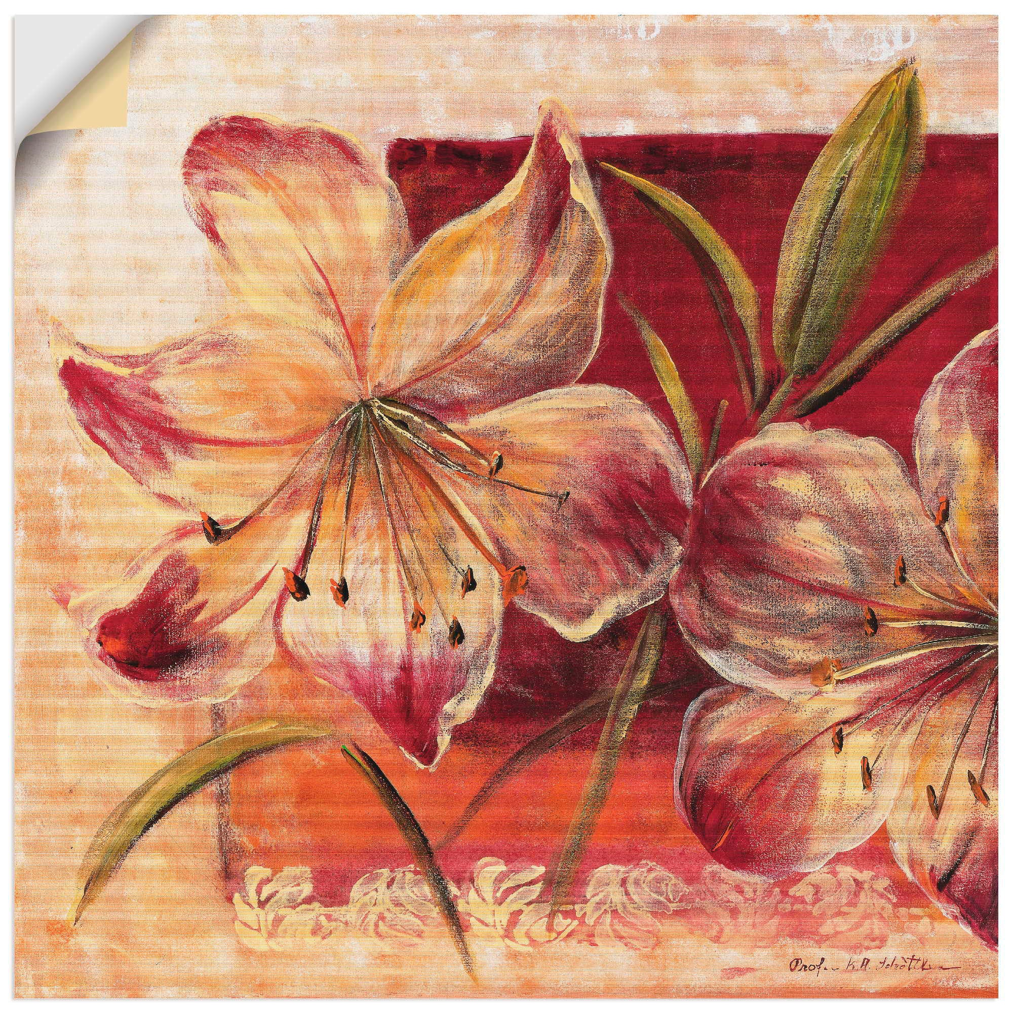 Artland Wandbild »Klassische Blumen III«, Blumen, (1 St.), als Leinwandbild, Wandaufkleber in verschied. Größen