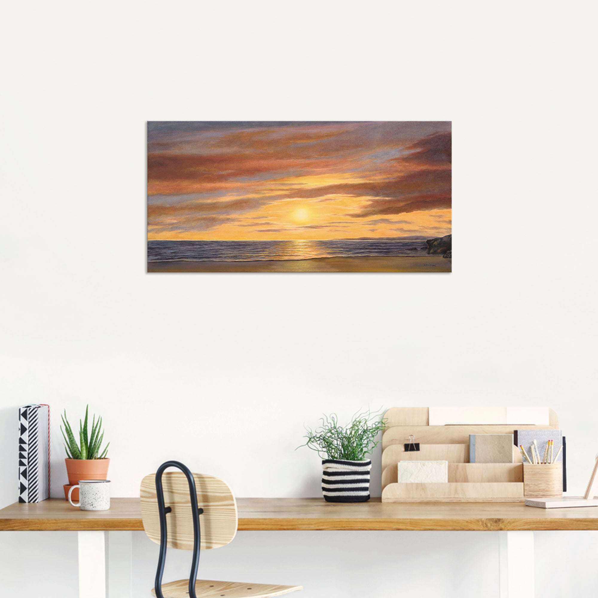 Artland Wandbild »Sonne am Strand«, Strand, (1 St.), als Alubild, Outdoorbild, Leinwandbild, Poster, Wandaufkleber
