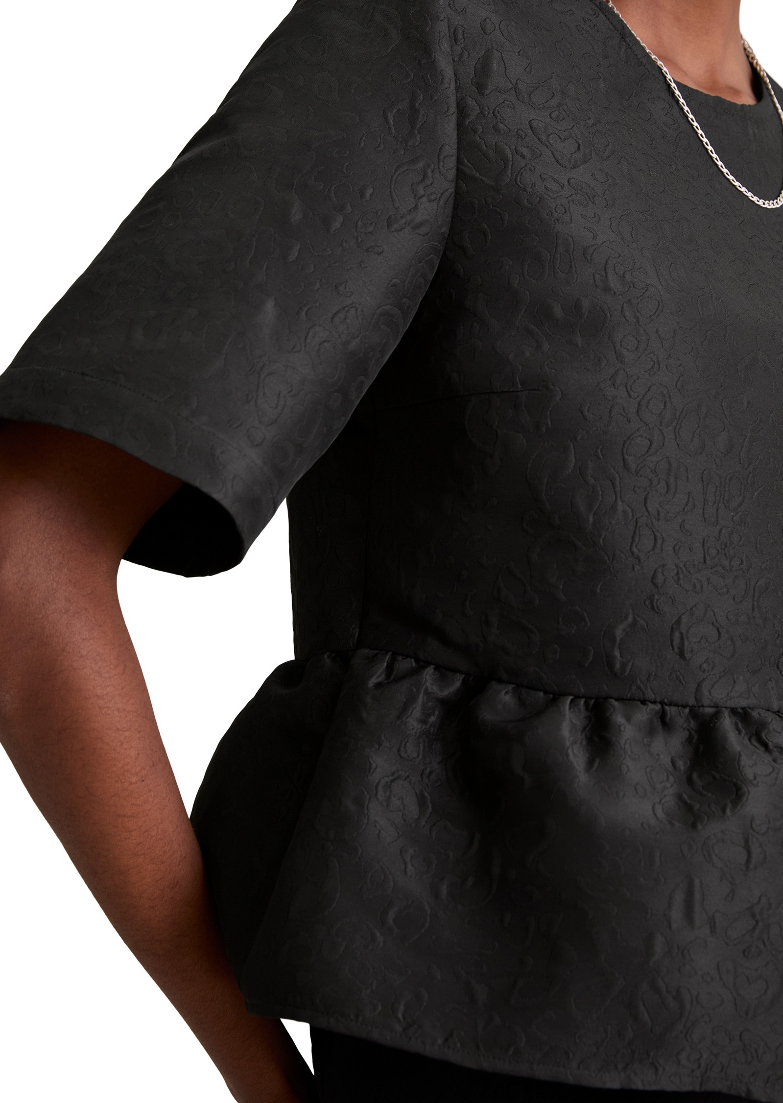 Marc O'Polo DENIM Kurzarmbluse »aus exklusivem Jacquard«