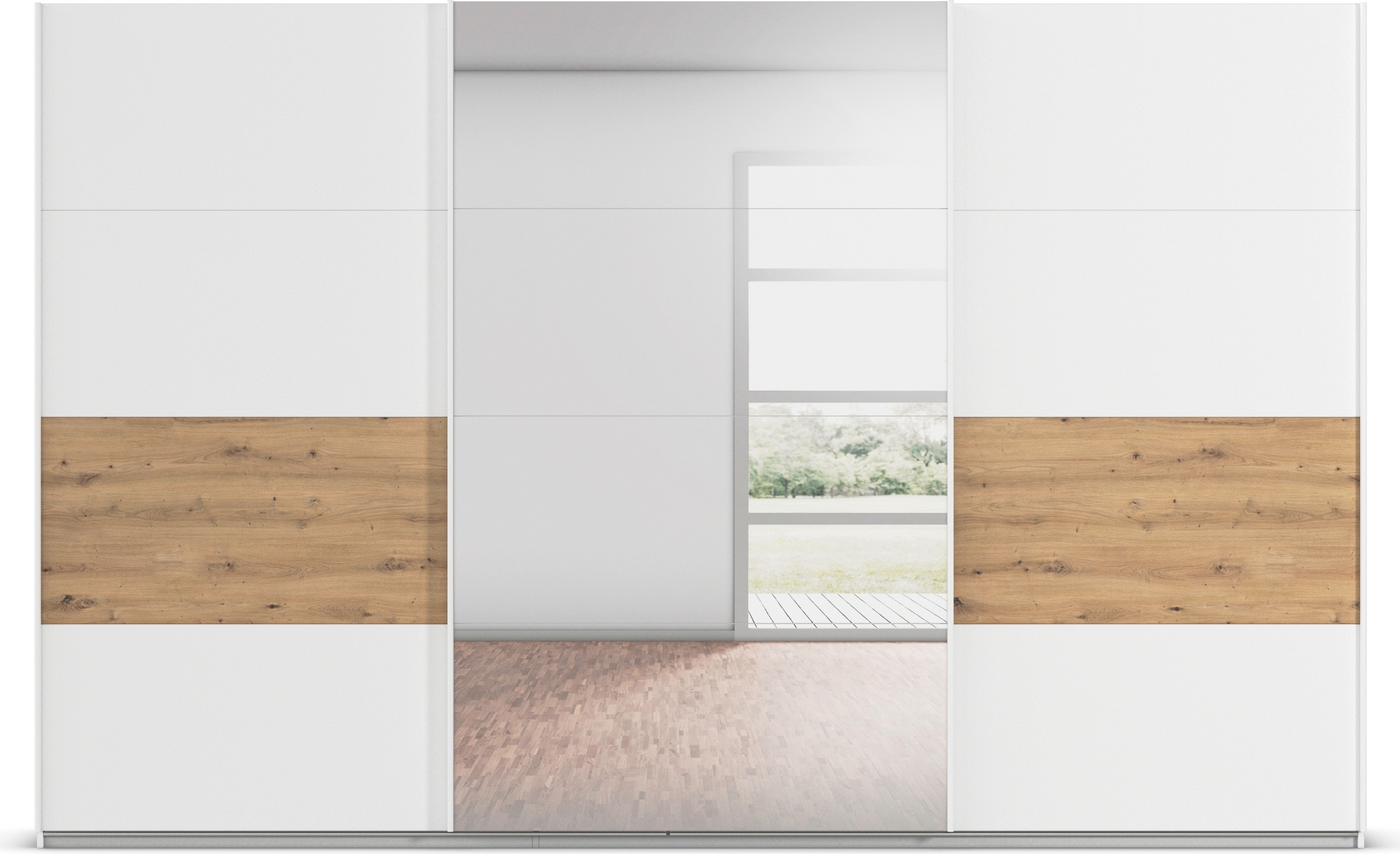 rauch Schwebetürenschrank »Schwebetürenschrank Kleiderschrank Schrank Garderobe CORTONA«, inkl. Inneneinteilung, 2 Stoffboxen und zusätzlichen Einlegeböden
