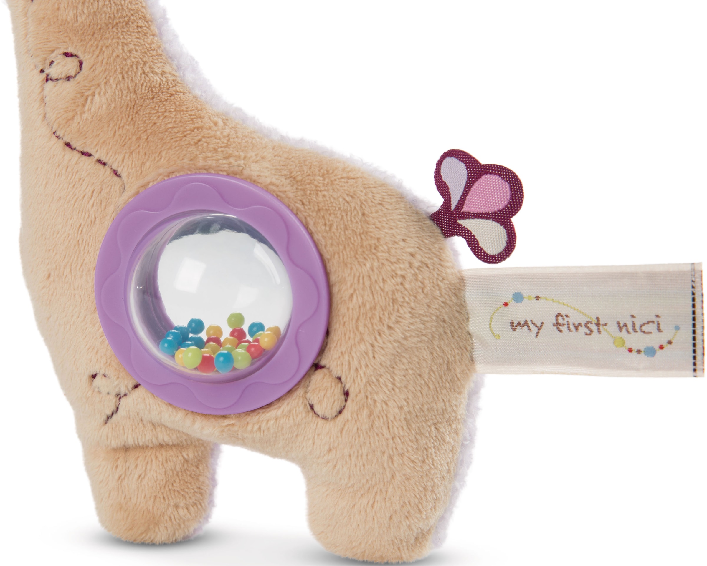 Nici Greifspielzeug »Activity-Schmusetier, My first NICI, 2D Giraffe Sasuma, 20 cm«, mit Rassel