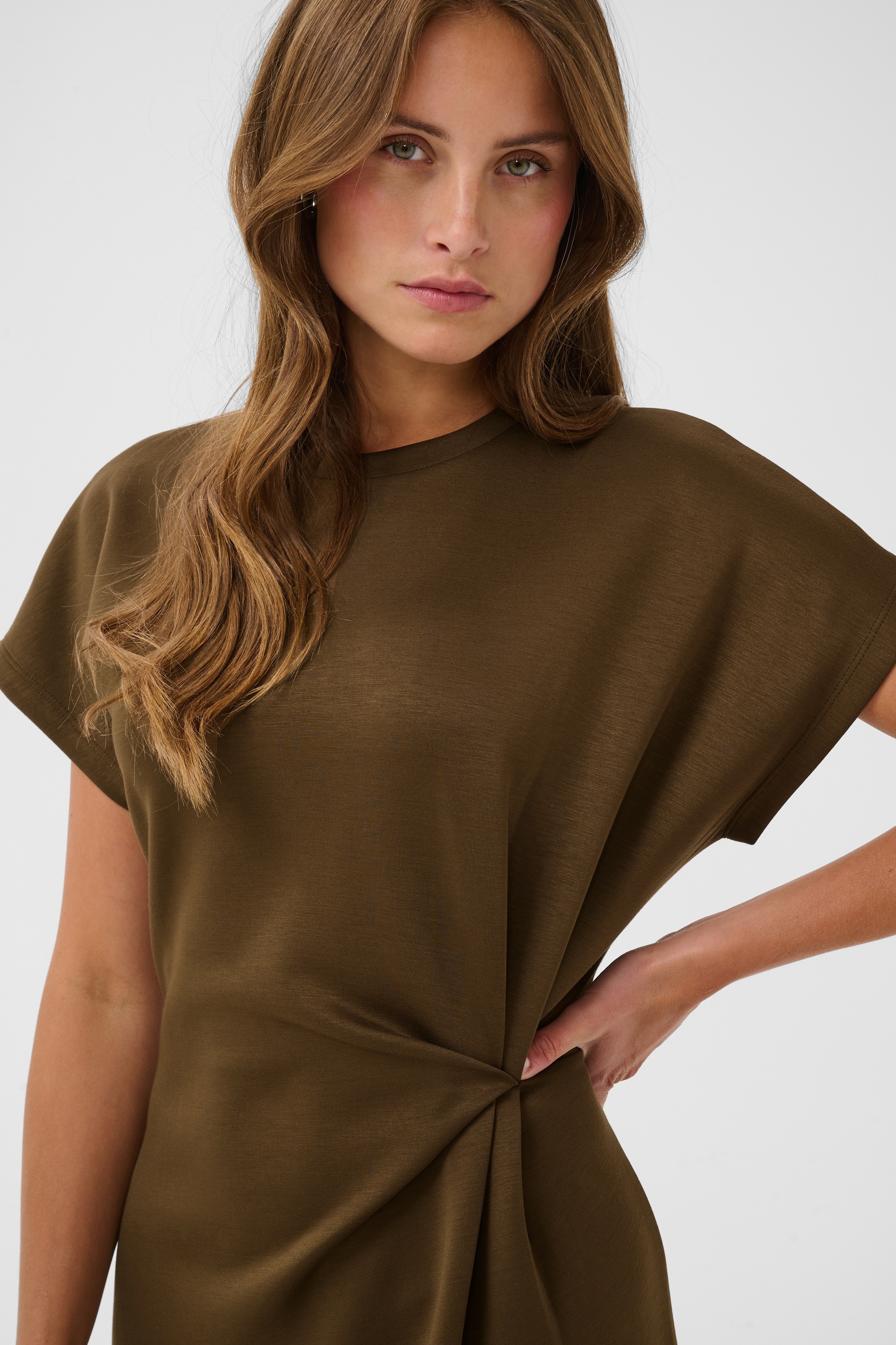 Saint Tropez Midikleid »TheoSZ Dress« Materialmix, Fitted