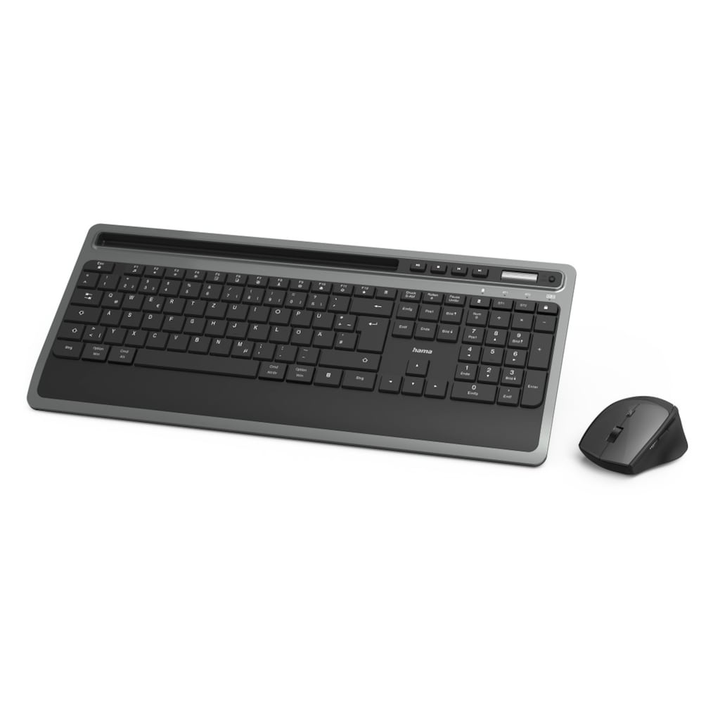 Hama Tastatur- und Maus-Set »Multi Device Tastatur- und Maus Set, Verbindung per Funk und Bluetooth«, kabellos, Layout QWERTZ DE, Wireless, ergonomische Form, Office