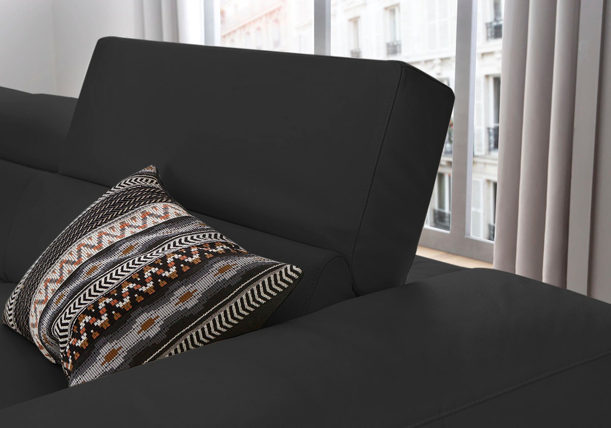 W.SCHILLIG Ecksofa »piedroo, Designsofa mit tollem Sitzkomfort, bequem und elegant, L-Form«, Kopfteilverstellung, wahlweise mit Sitztiefenverstellung, Breite 303cm